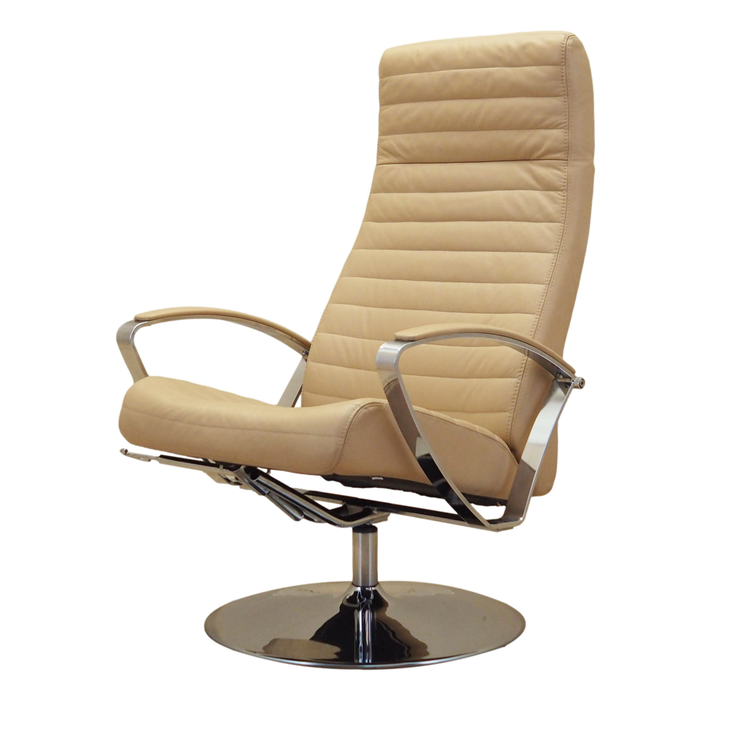 Sessel Leder Hellbraun 1970er Jahre