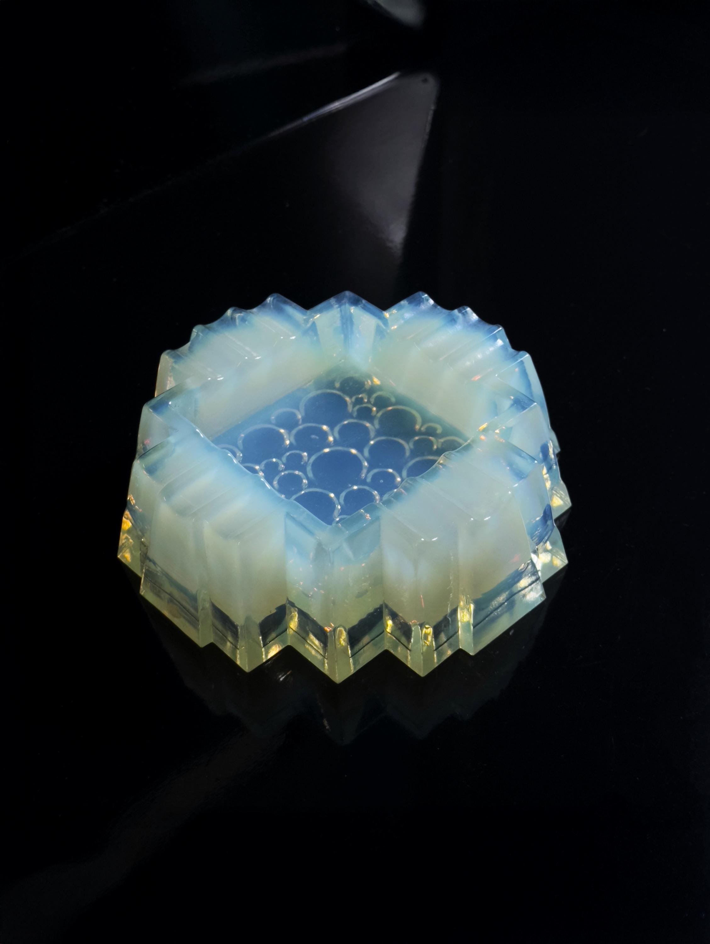 Vintage Art Deco Ashtray Opaline Glass 1930s