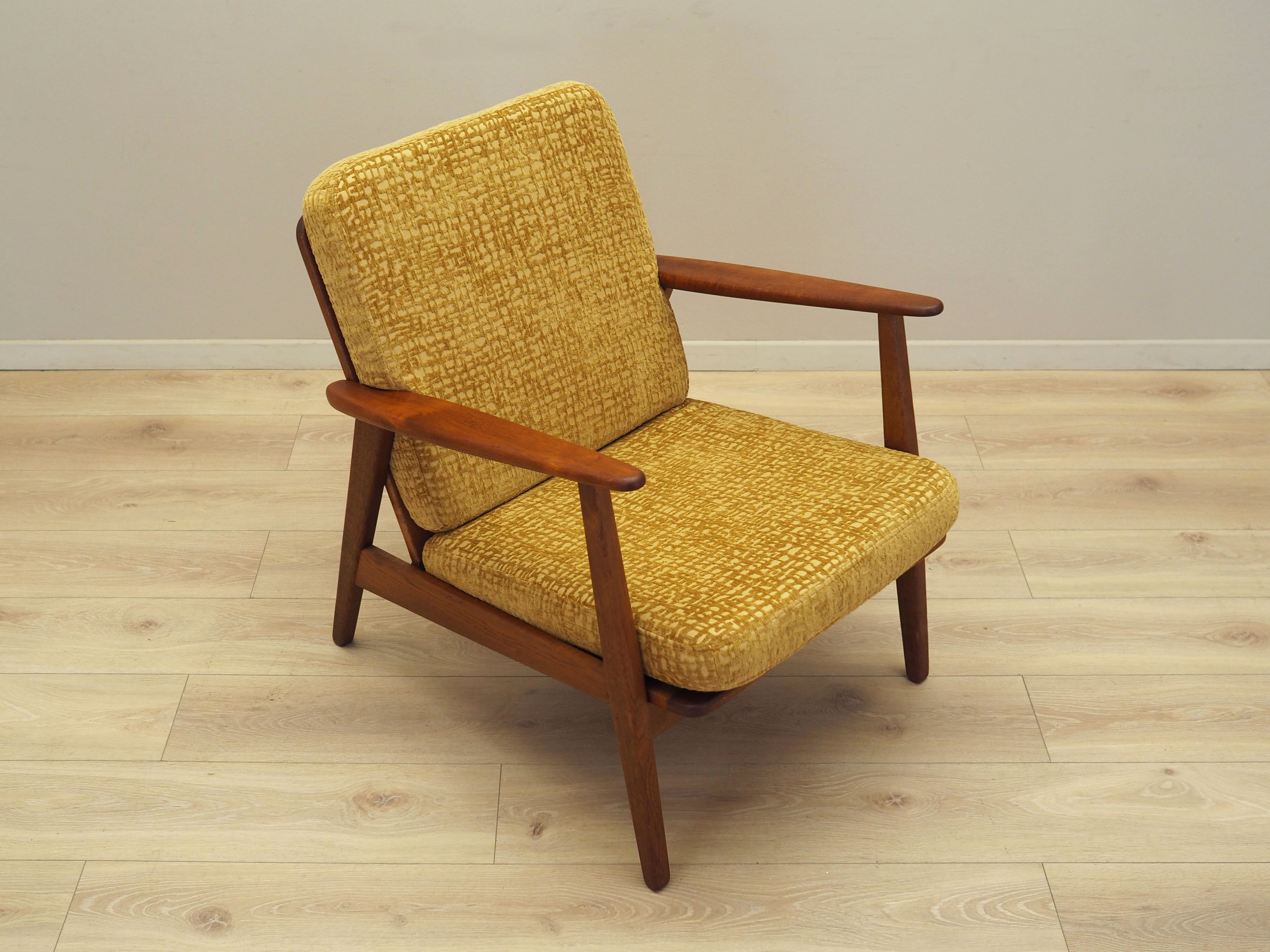 Sessel Teakholz Gelb 1970er Jahre