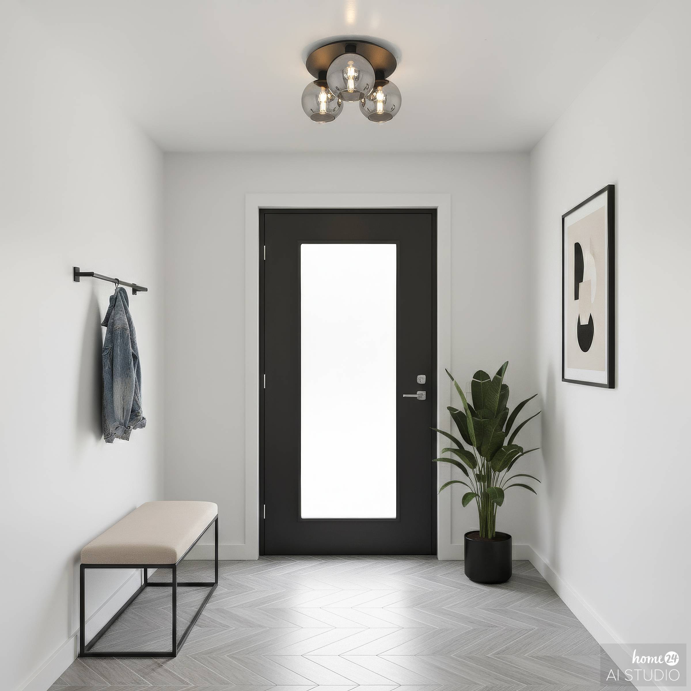 3-Flammig Entea Deckenleuchte Glas Eisen