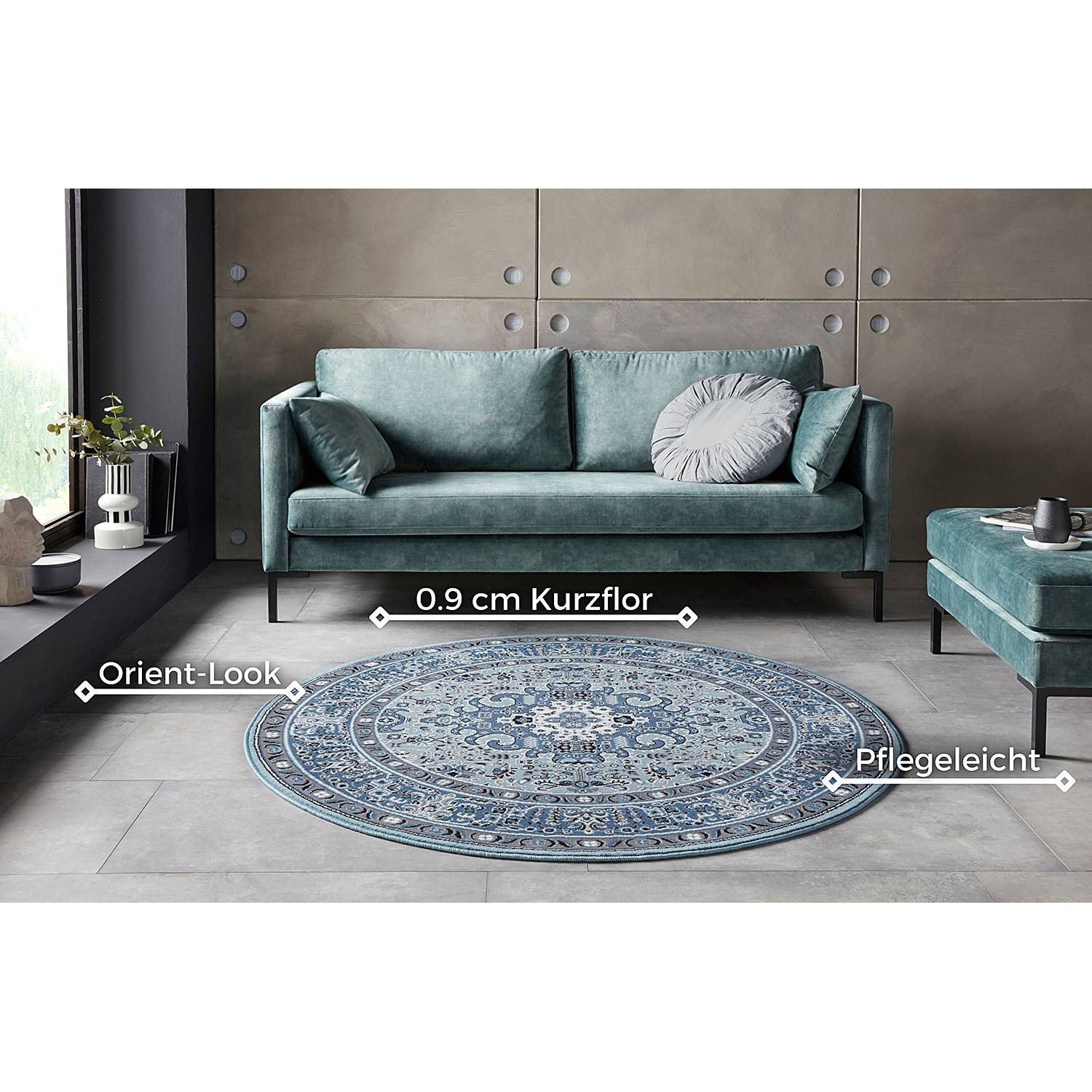 Läufer Skazar Isfahan Himmelblau