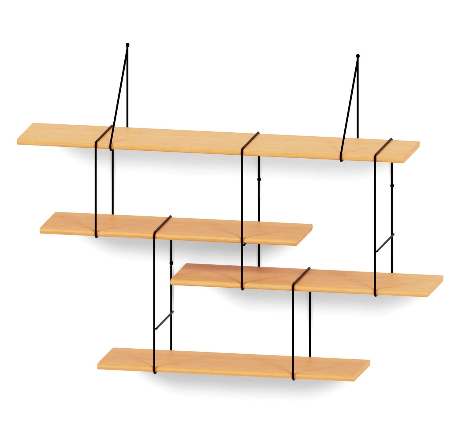 Link set 1 Wall shelf Beech wood Brown