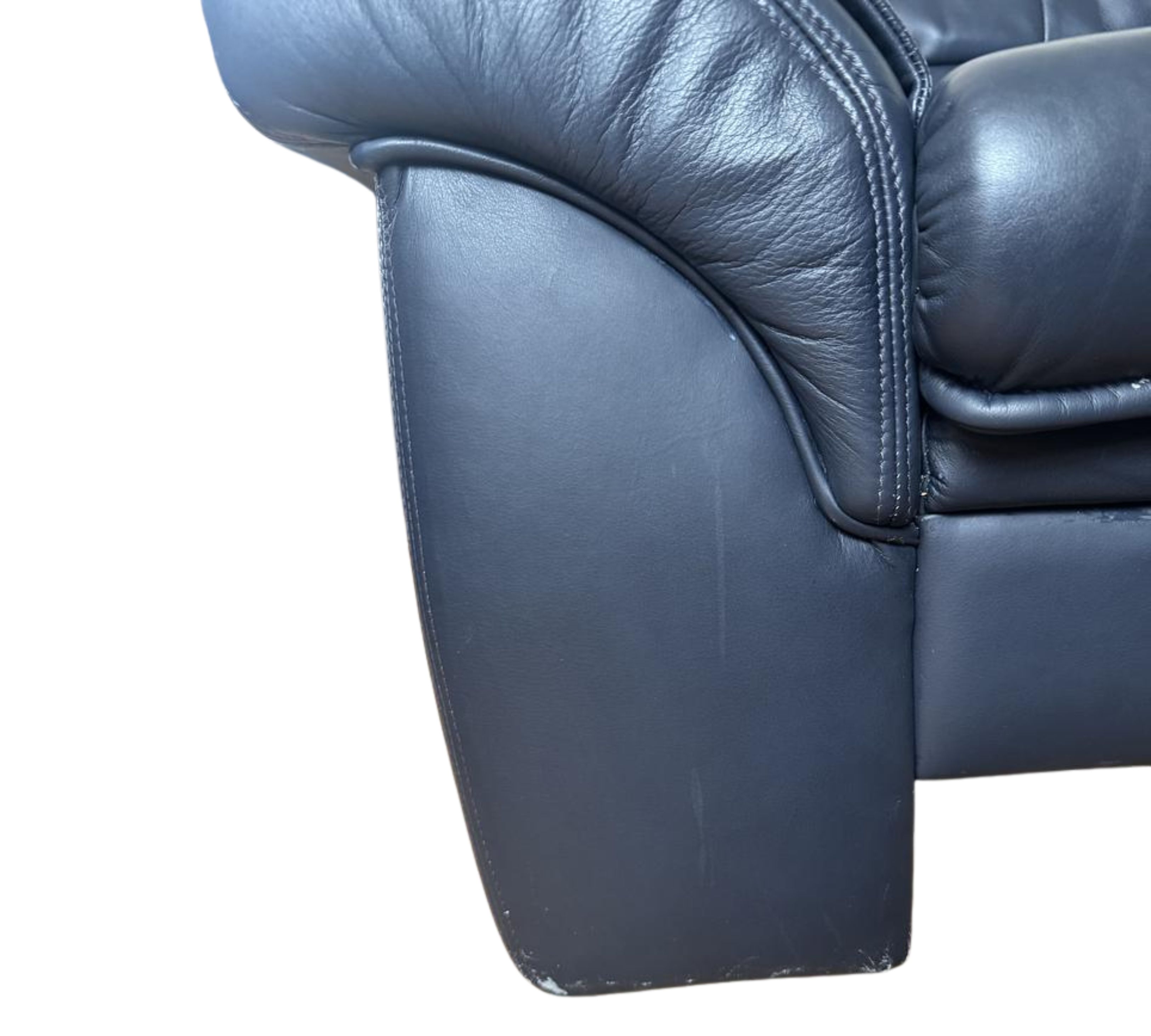 Vintage Sessel Leder Dunkelblau