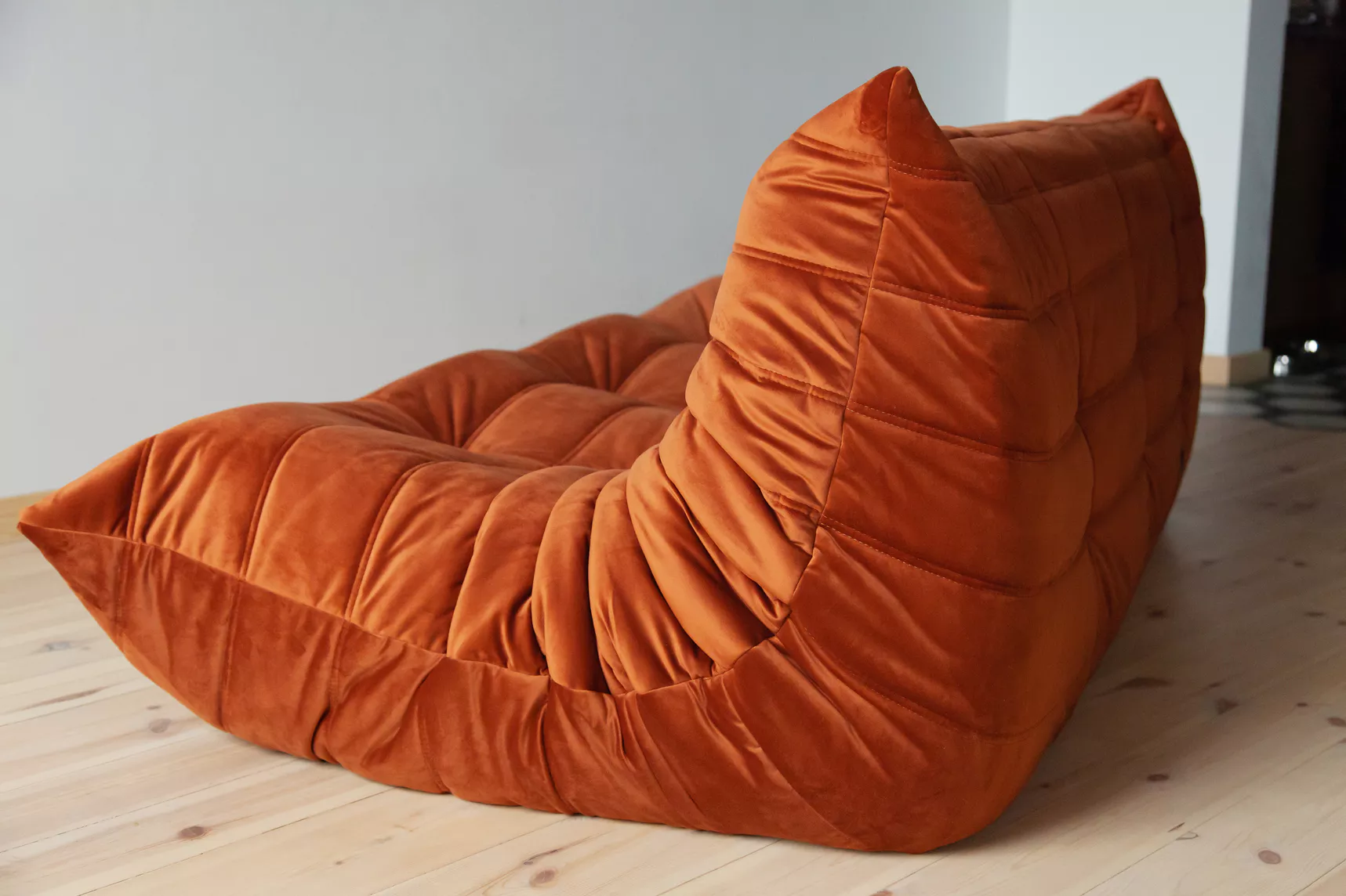 Togo Sofa 3-seater velvet amber-orange