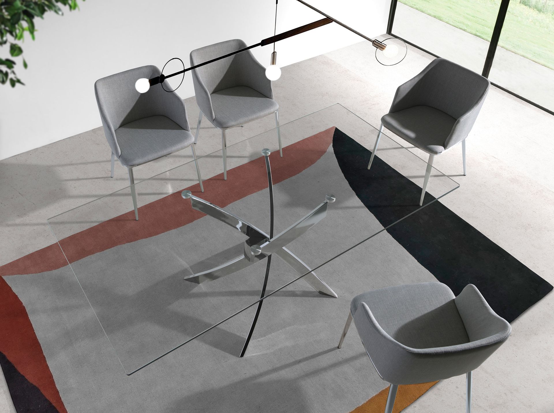 Armchair stainless steel grey