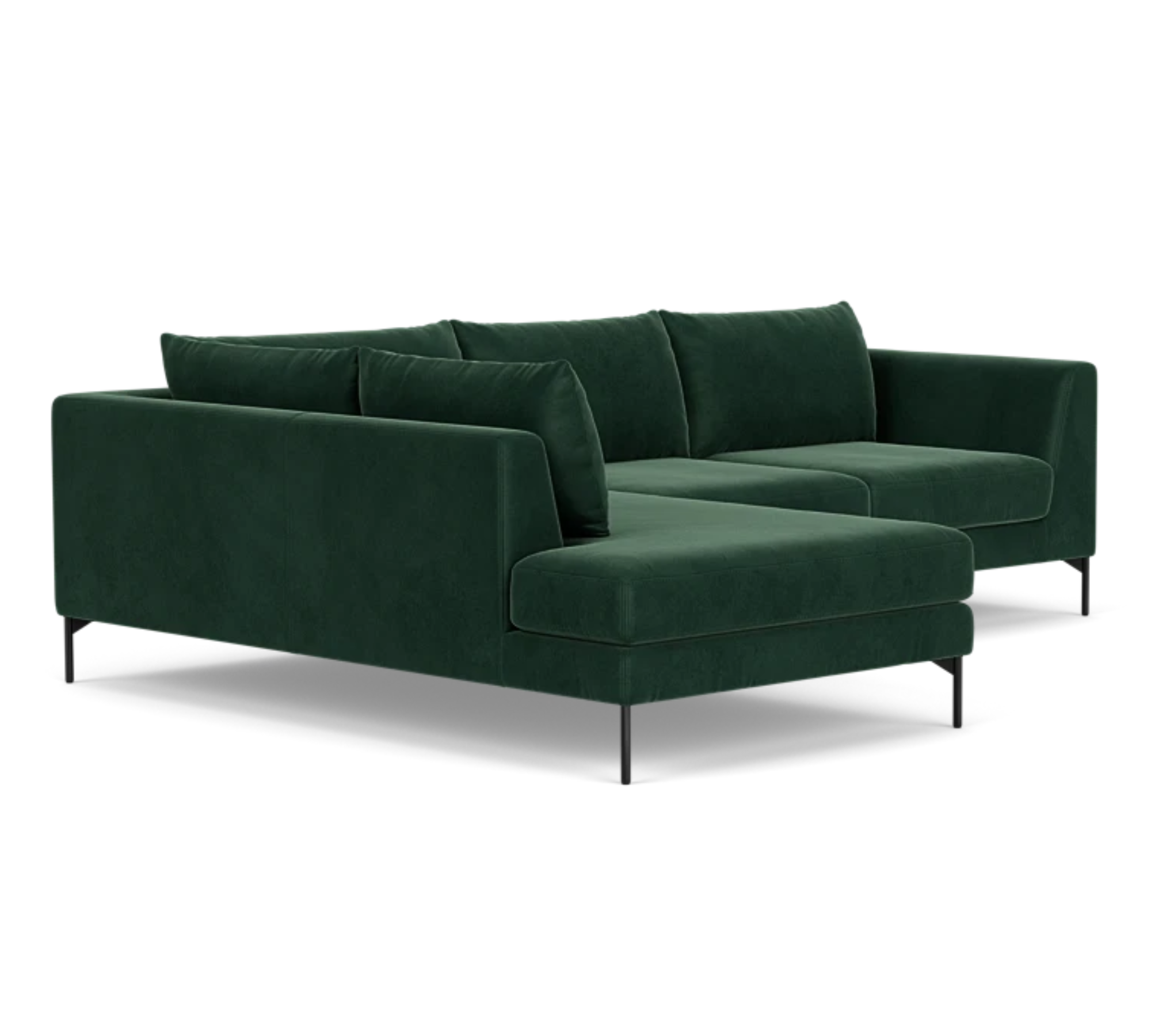 Noa Ecksofa Récamiere Velour Lux Dark Green