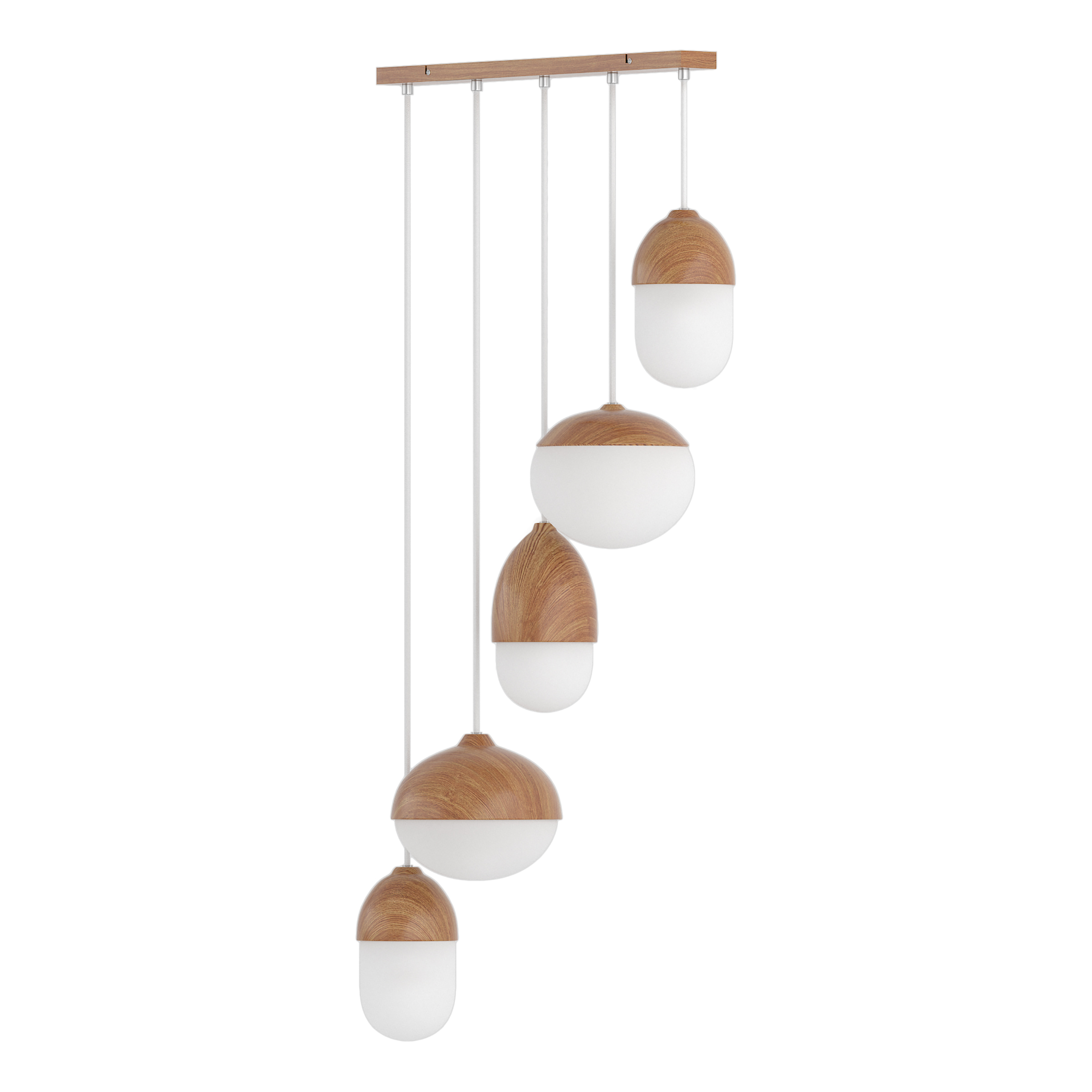 5-Light Pendant Light MENTY Type C Opal Glass Iron