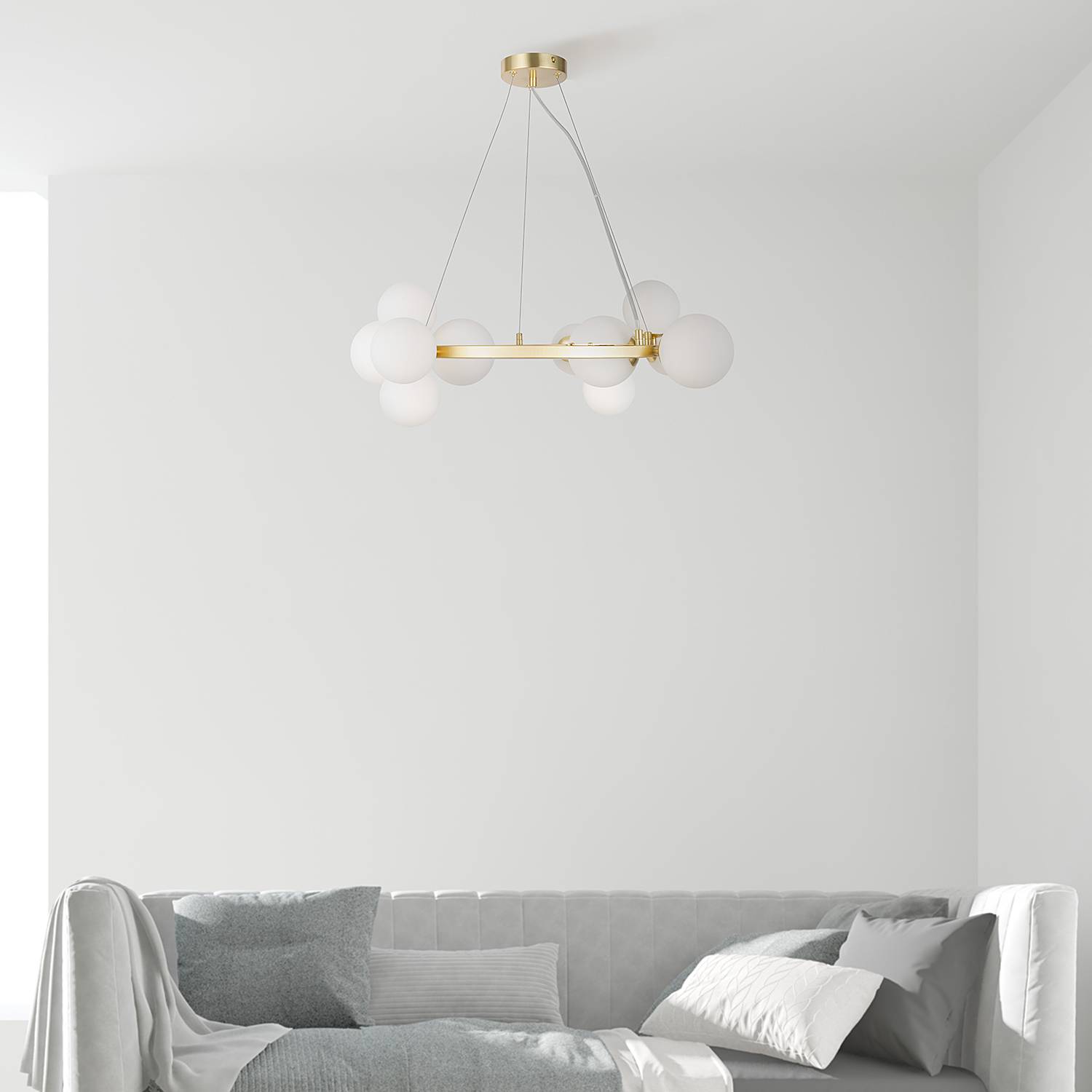 Pendelleuchte Dallas Typ I Milchglas Gold