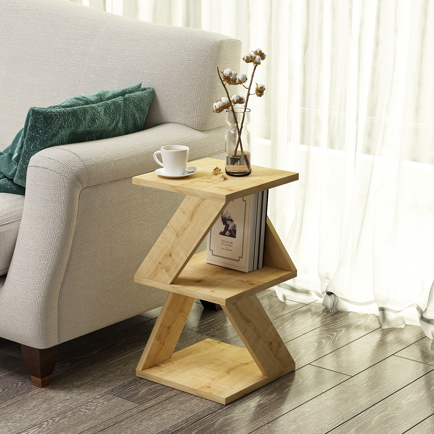 Albeni Side Table Wood Veneer Sapphire