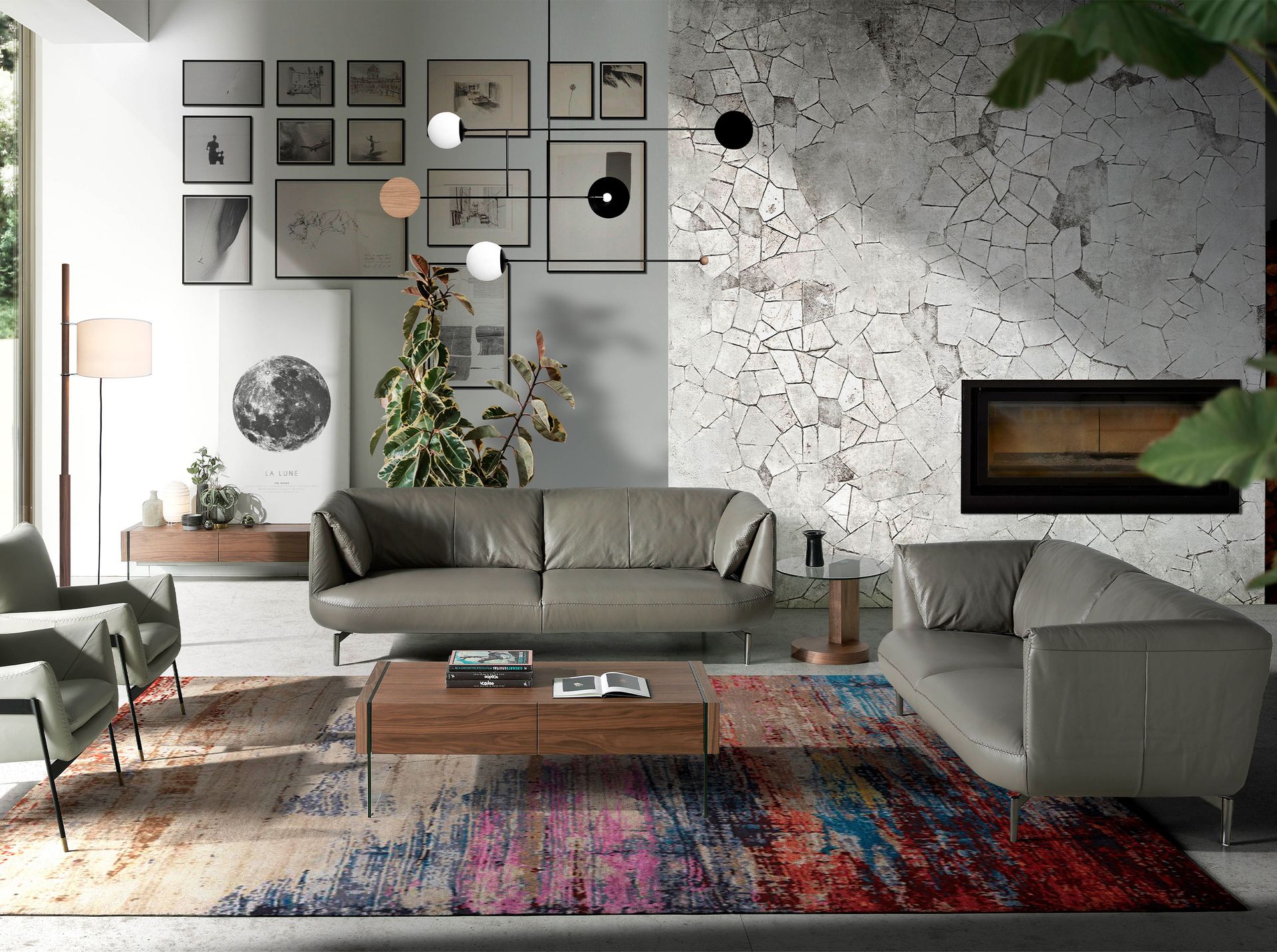 Beistelltisch Nussbaum Glas