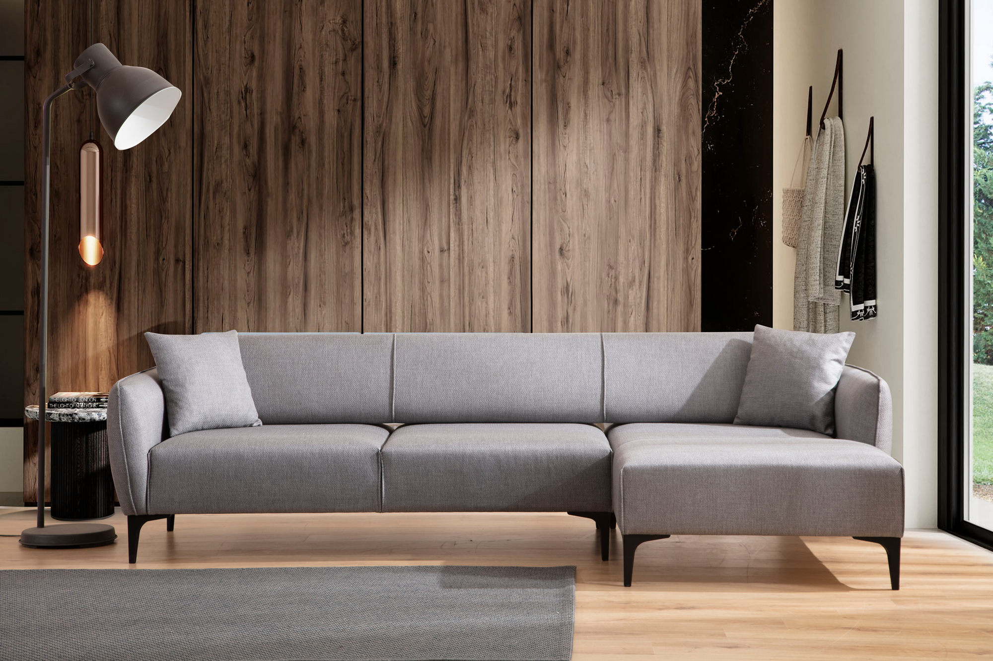 Belissimo Corner Sofa Right Grey