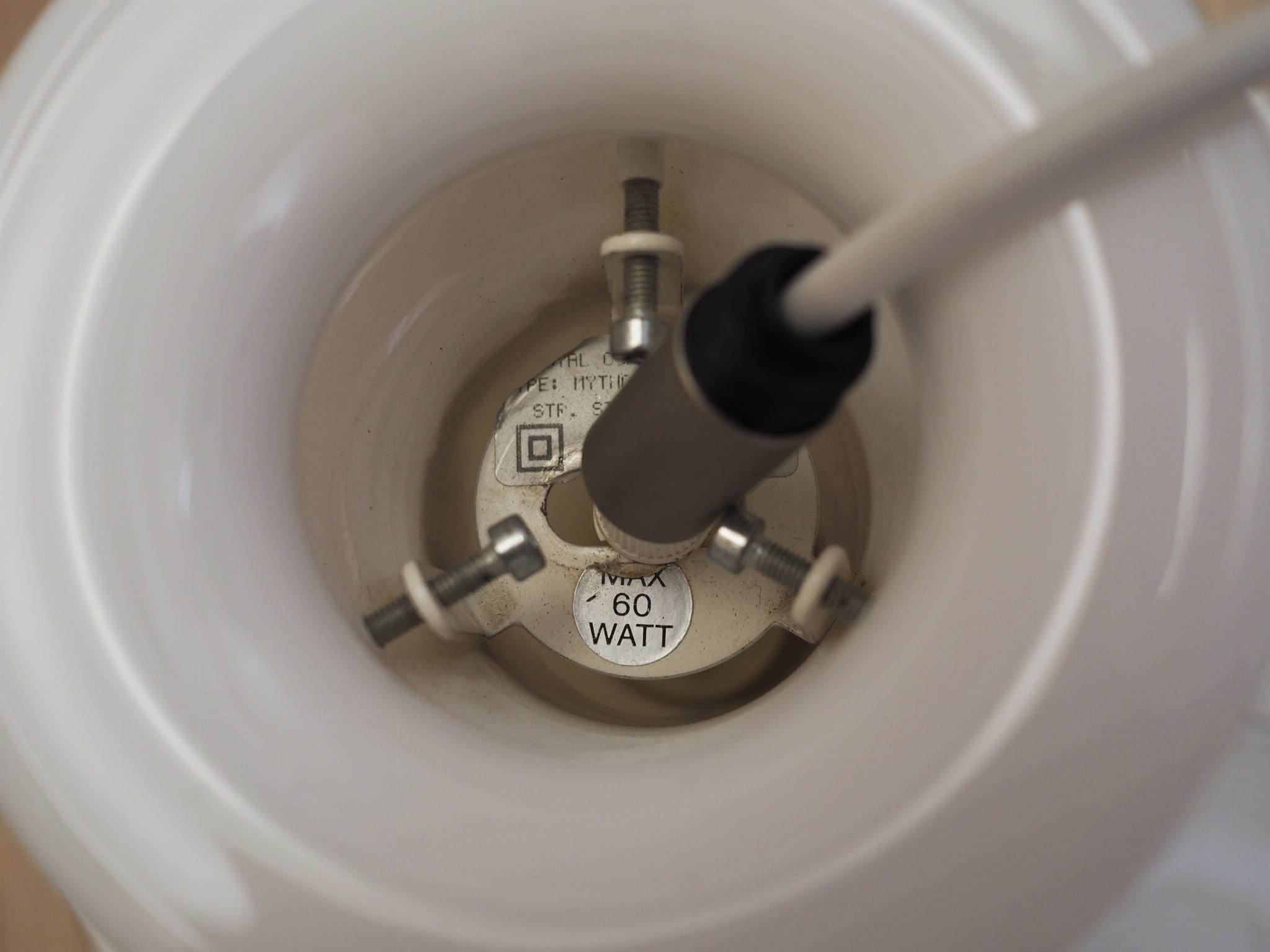 Pendant lamp glass white 1970s