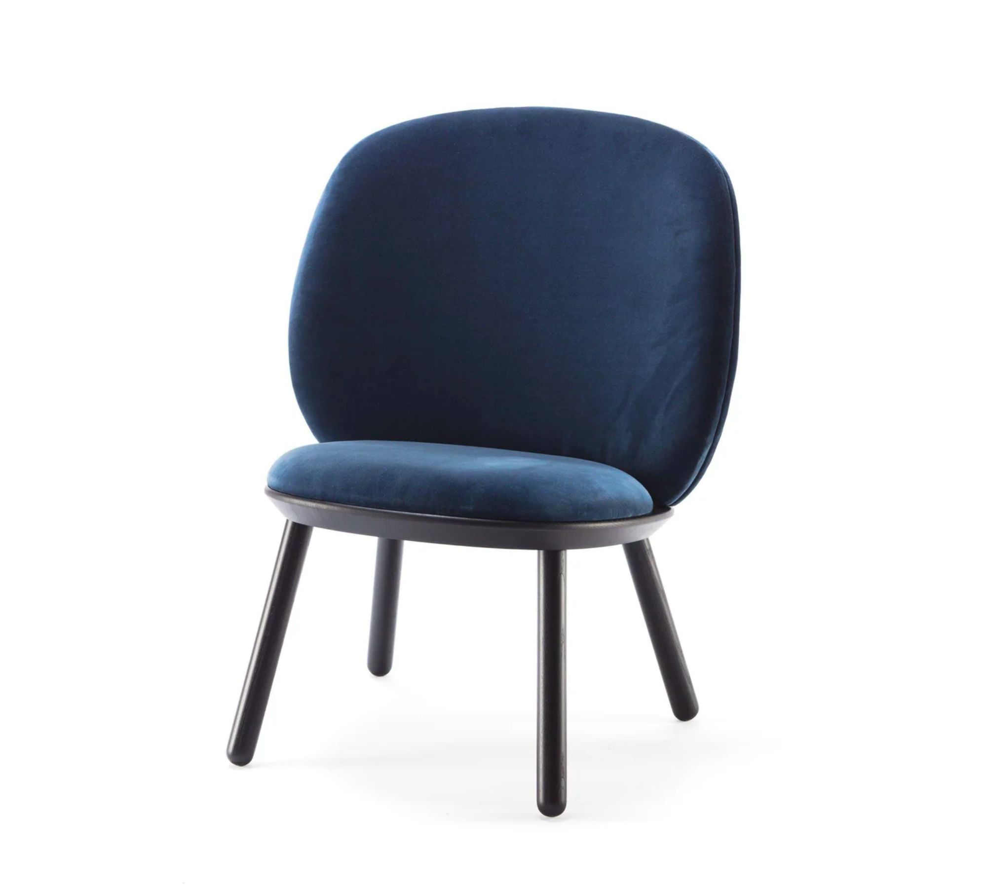 Naïve Lounge chair Ash wood Velvet Navy