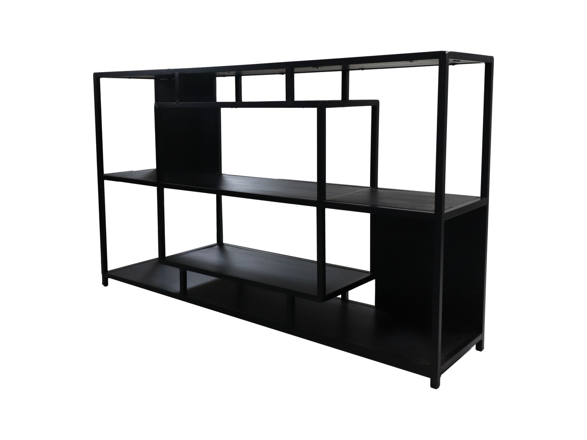 Regal Mangoholz Metall Schwarz