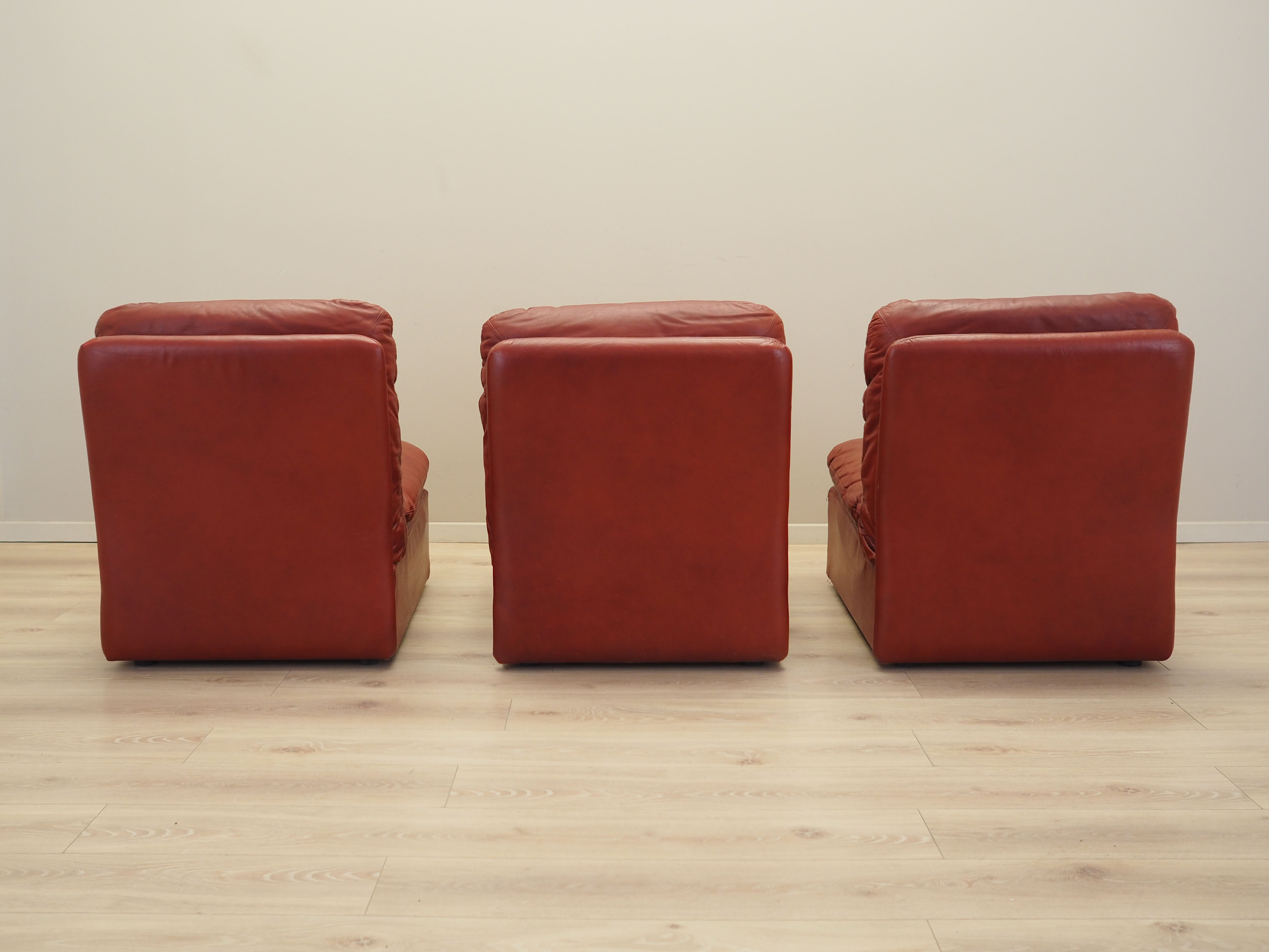 Modulares Sofa Leder Braun 1960er Jahre