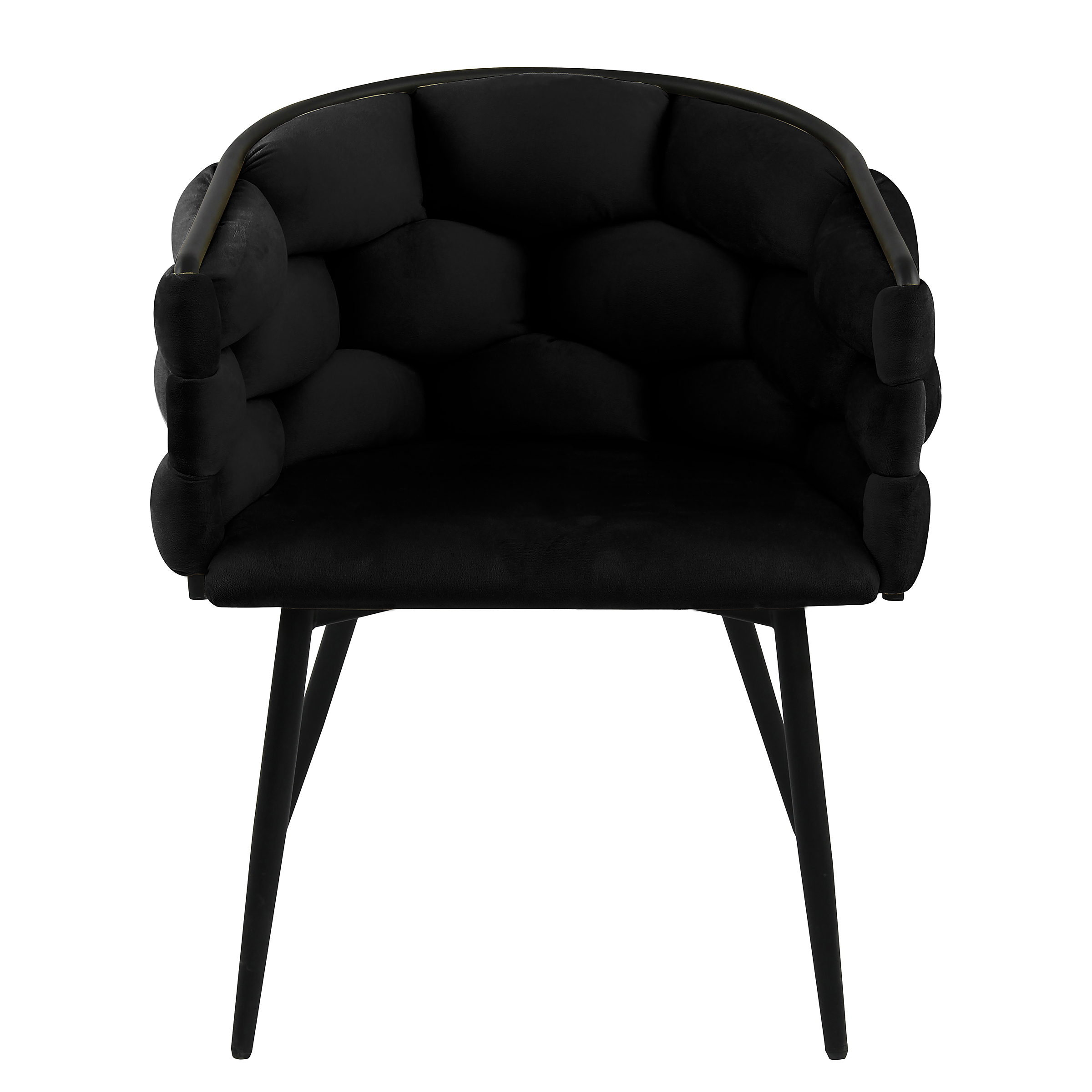 Armlehnenstuhl OMAK Samt Eisen Schwarz