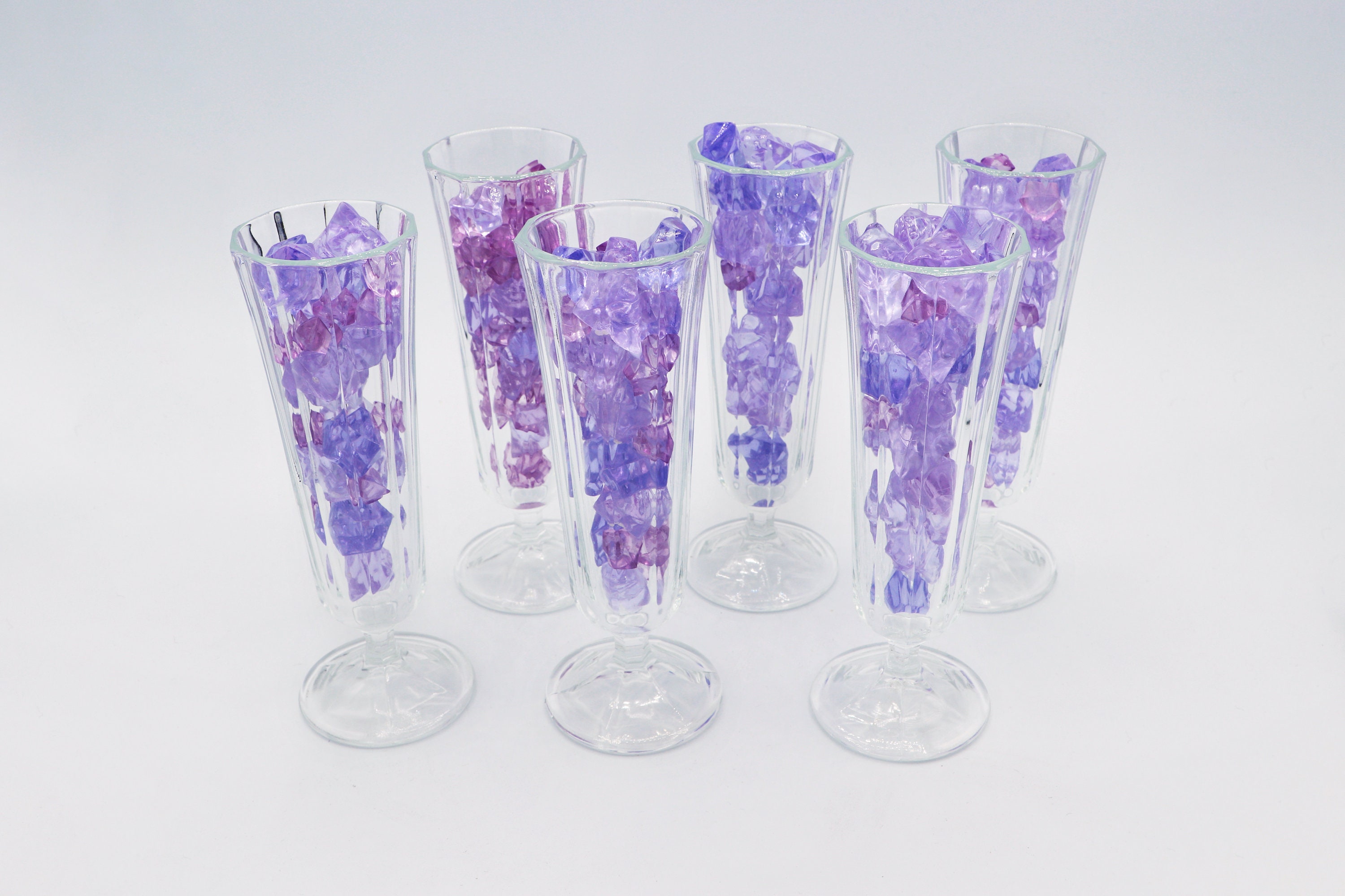 6x Vintage Sparkling Wine Glass Crystal 1980s