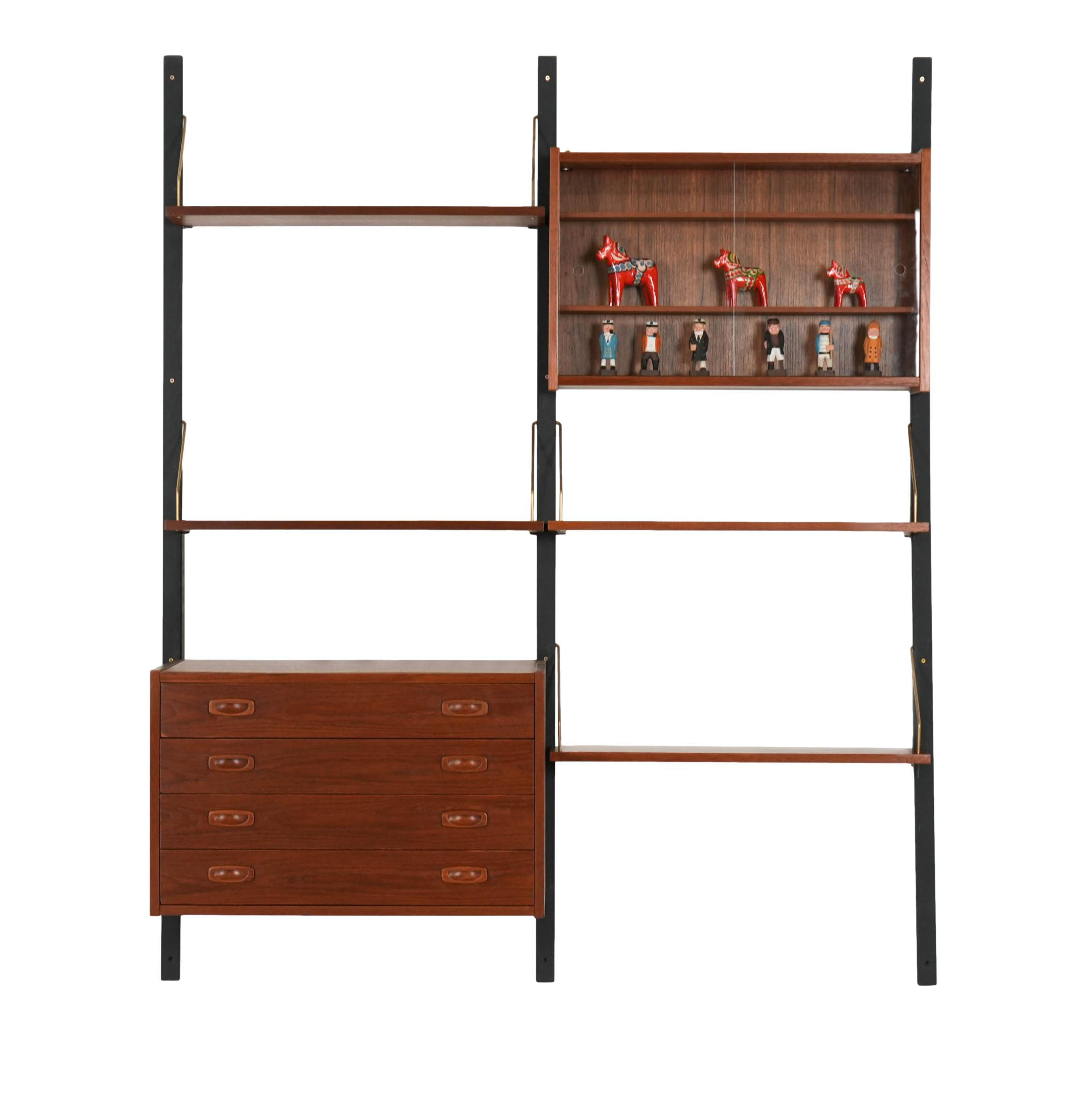Teak wall unit PS System Brown 1960s