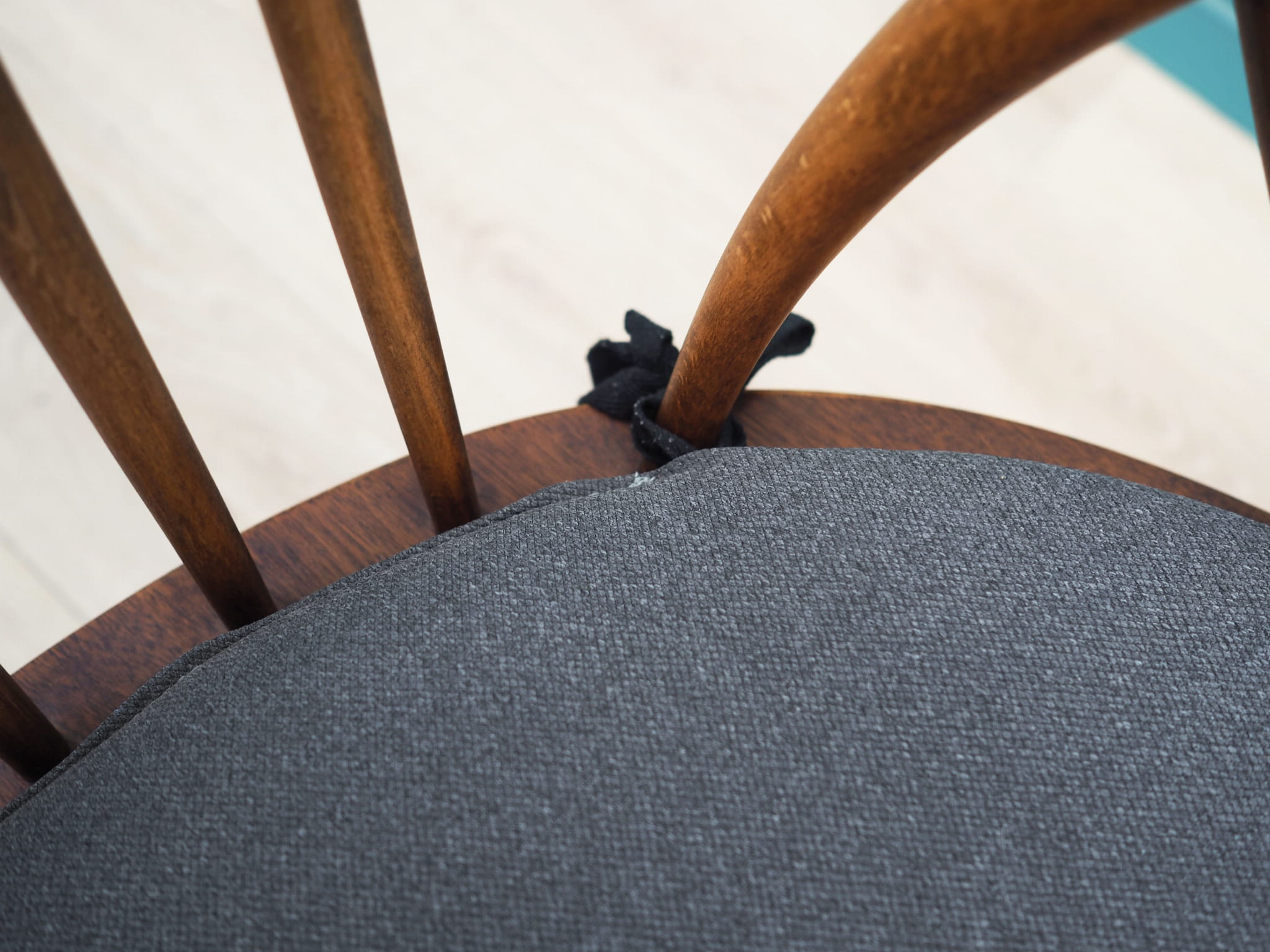 Vintage armchair beech fabric brown 1960s