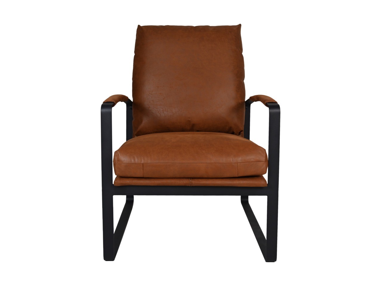 Miami Sessel Leder Metall Braun