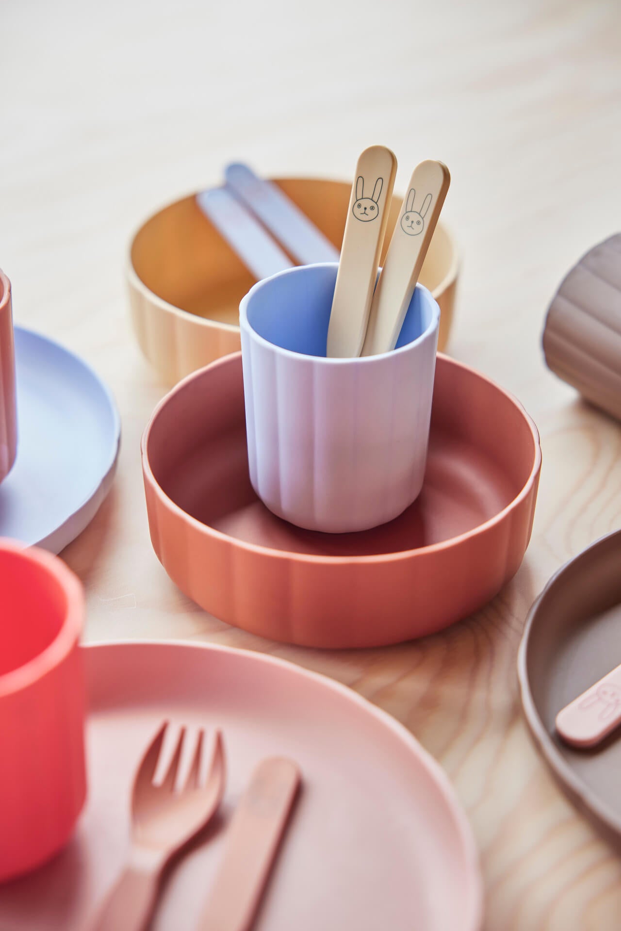 Pullo Tableware Set PLA Blue Brown