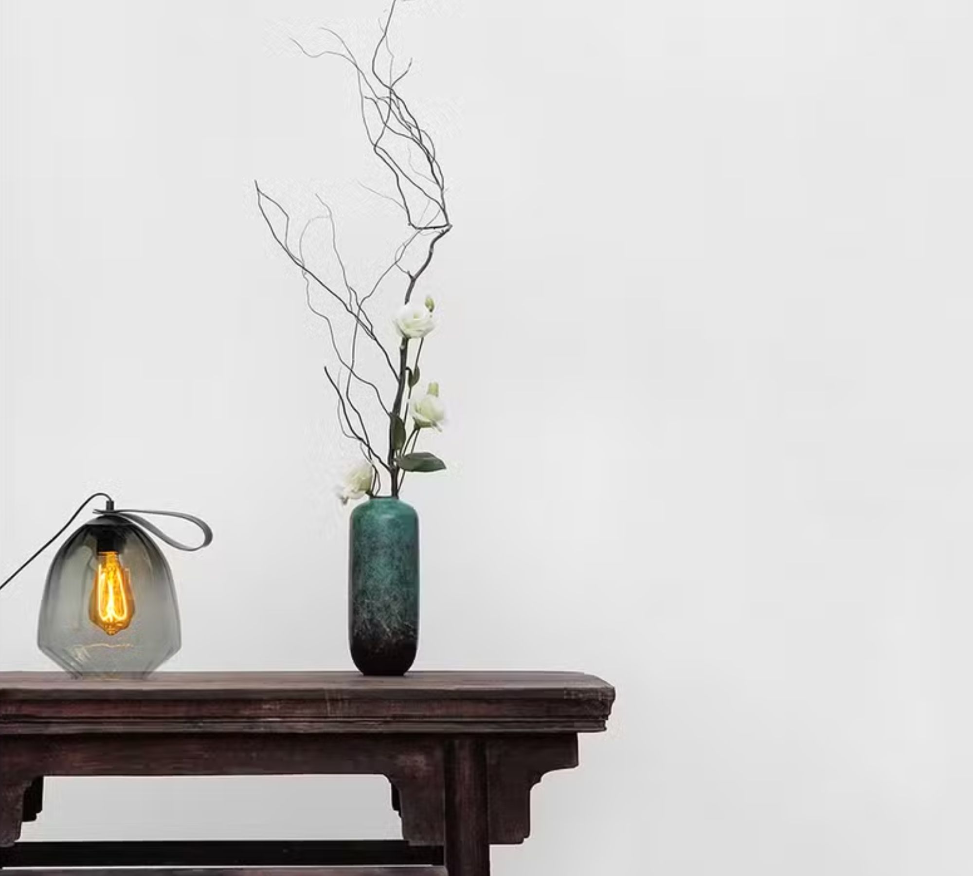 Table lamp 1-light Steel Clear glass