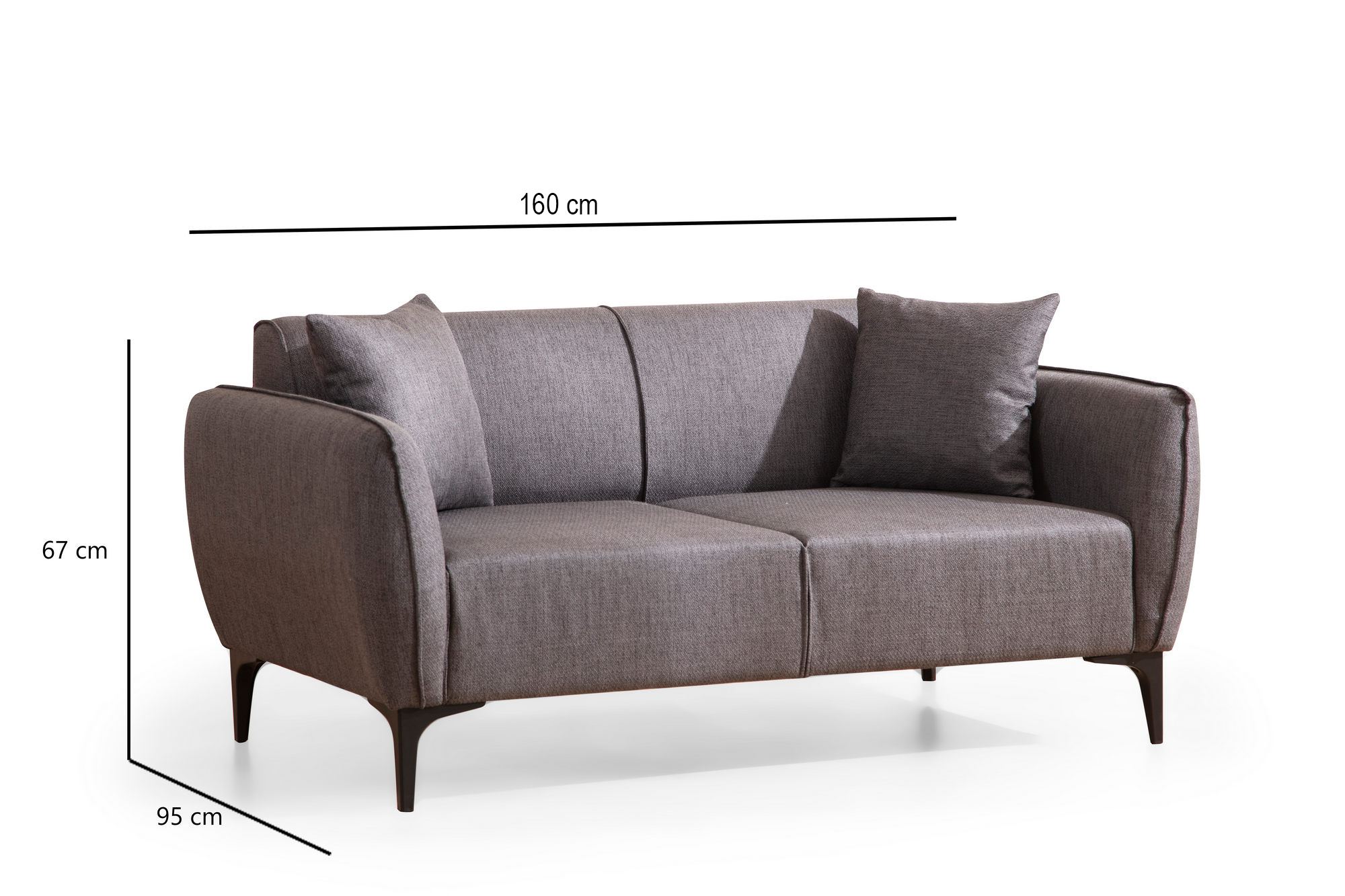 Belissimo 2-seater sofa dark grey