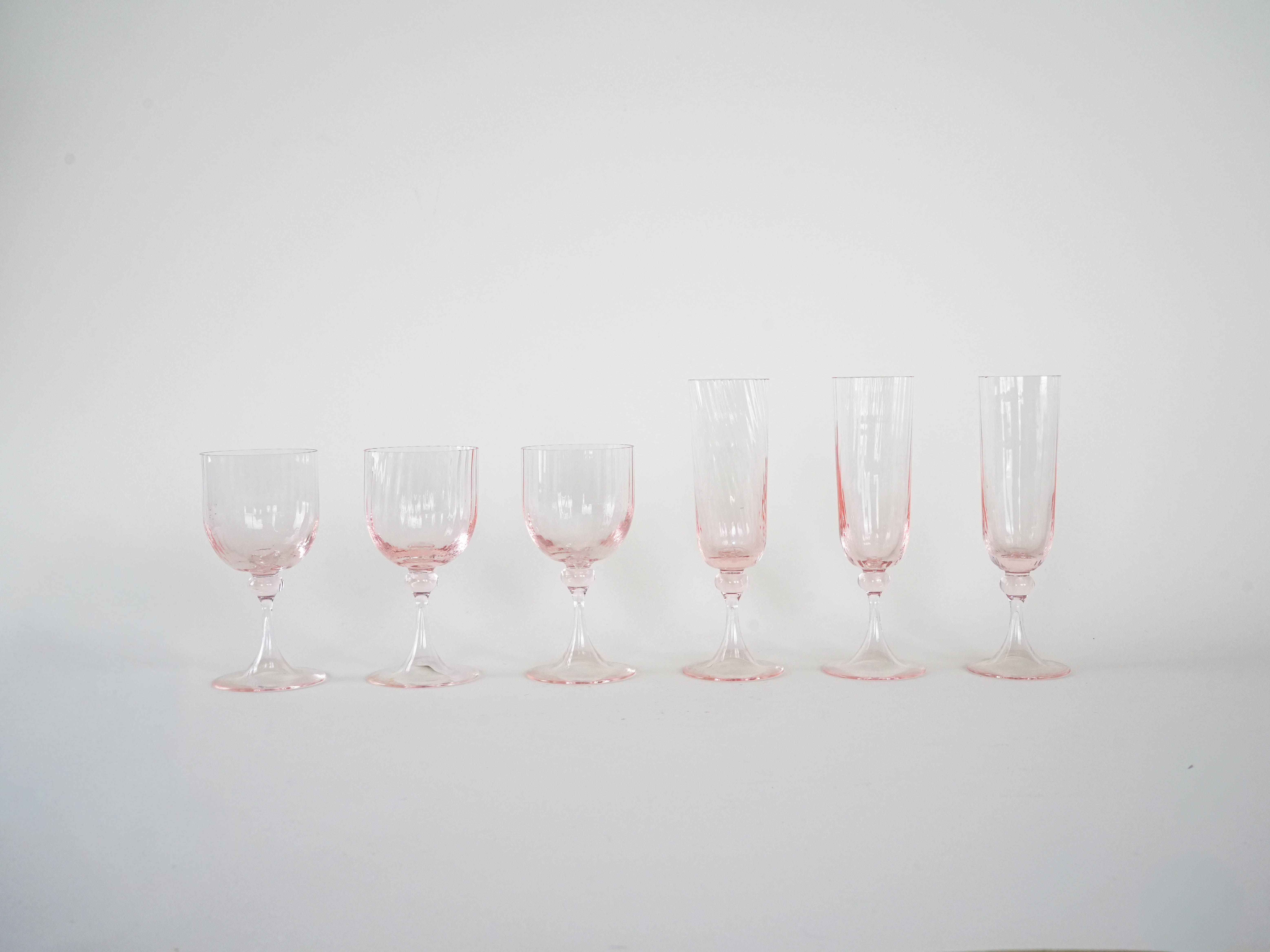 Glass Set Pink 1970s