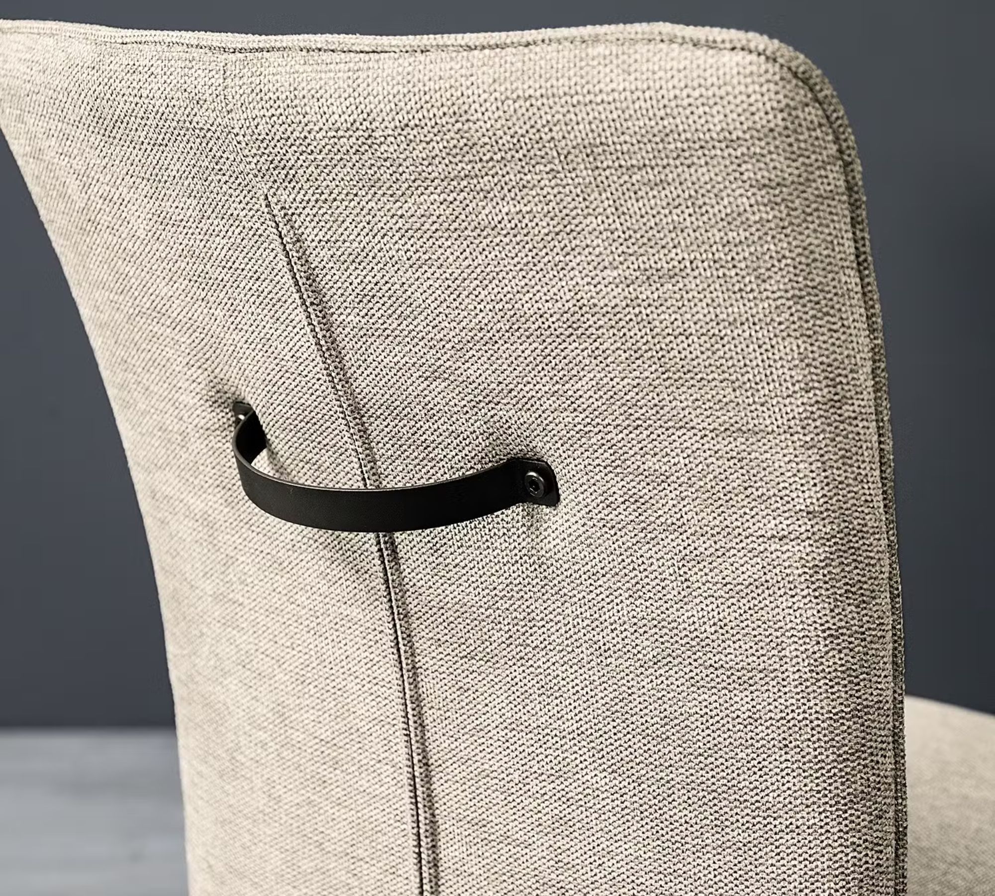 2x Dining chair steel fabric beige