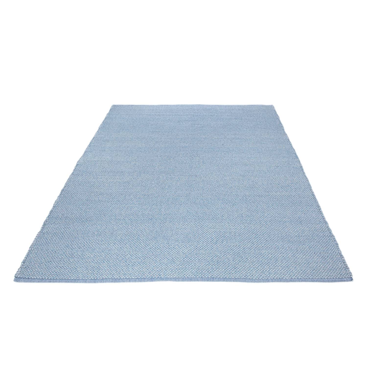 Wollteppich Wohnidee Liv Baumwolle Hellblau