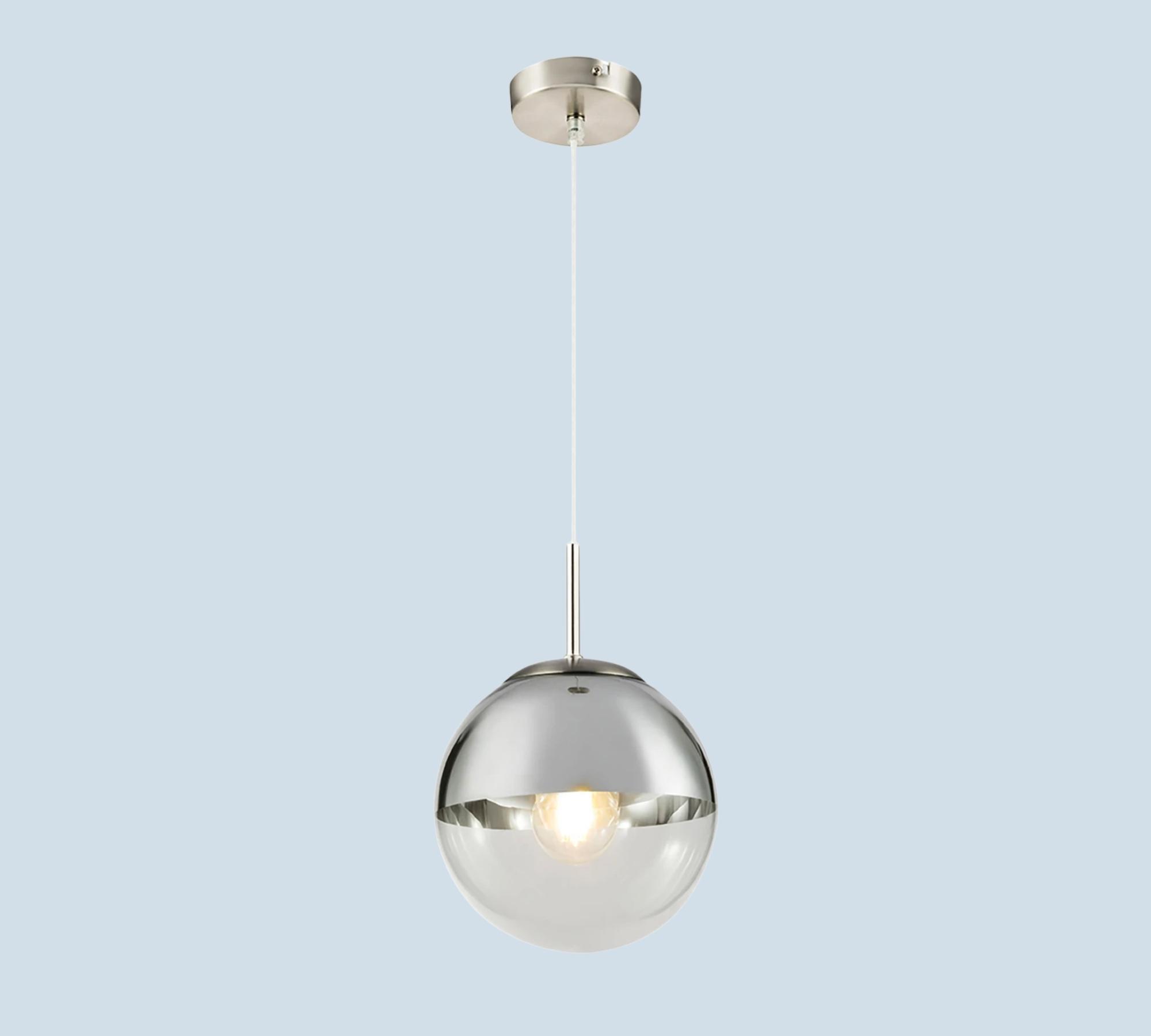 Pendelleuchte Kugel Glas Lackiertes Eisen 1-Flammig