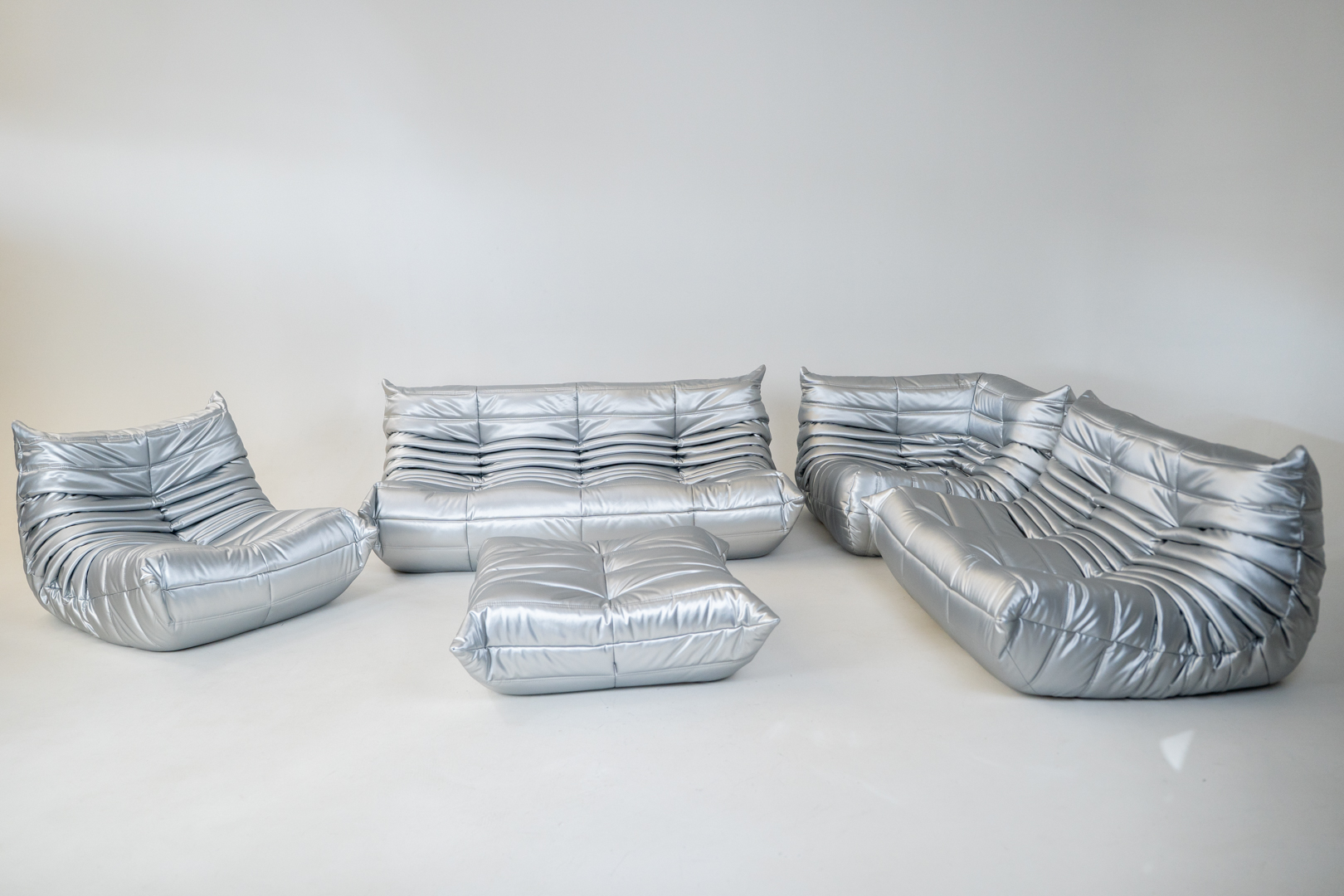 Togo Lounge Set 5-tgl. Kunstleder Space Grau