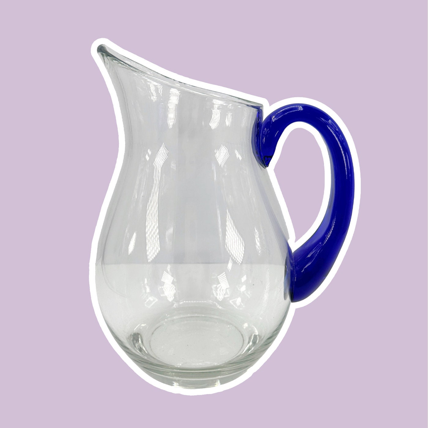 Grande caraffa anni '80 vetro blu cobalto
