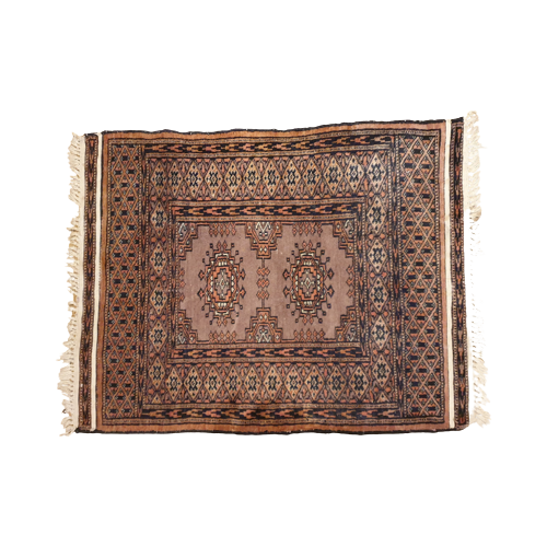 Vintage Teppich Textil Braun 