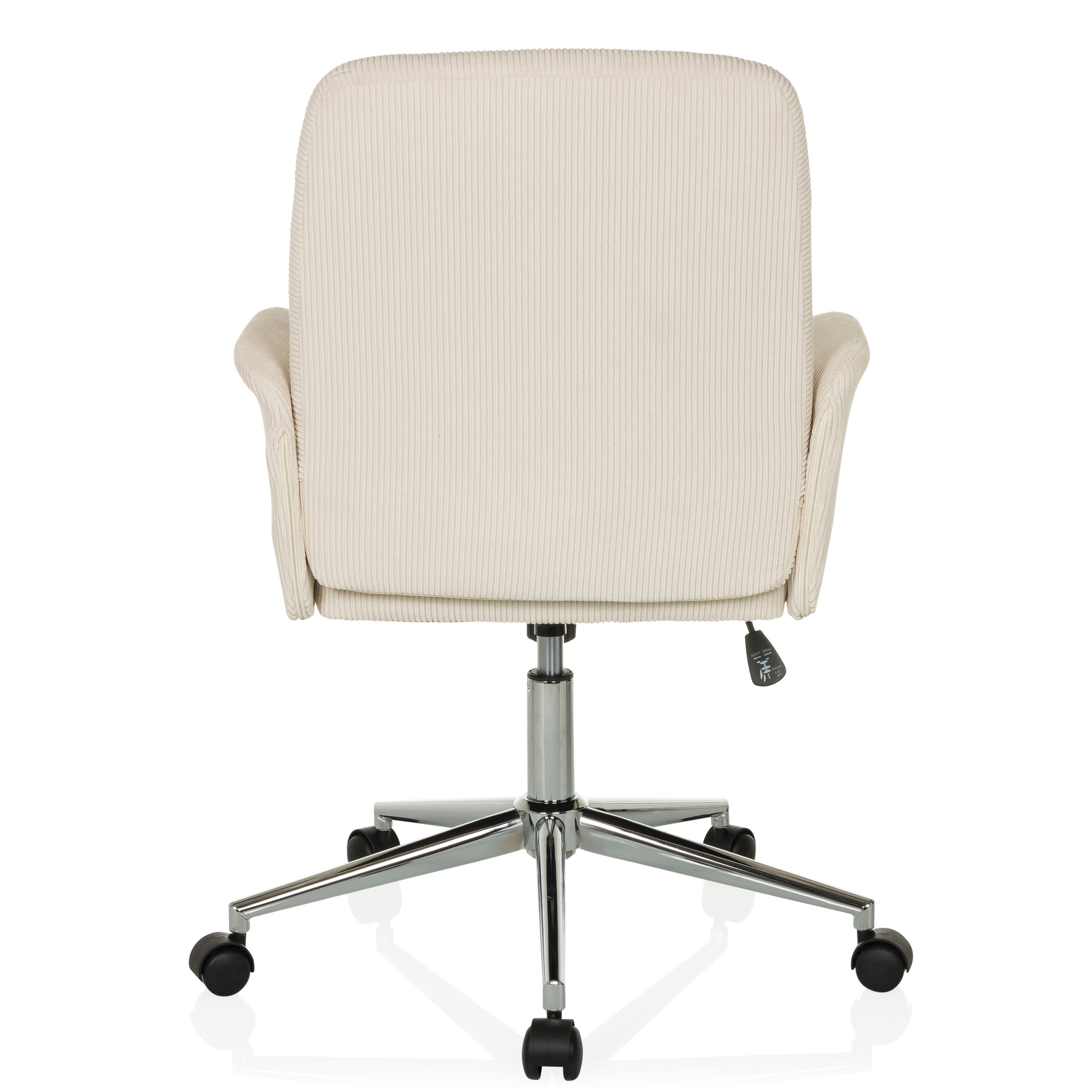 SOLAO CORD Sedia da ufficio Girevole con rotelle effetto velluto a coste Beige