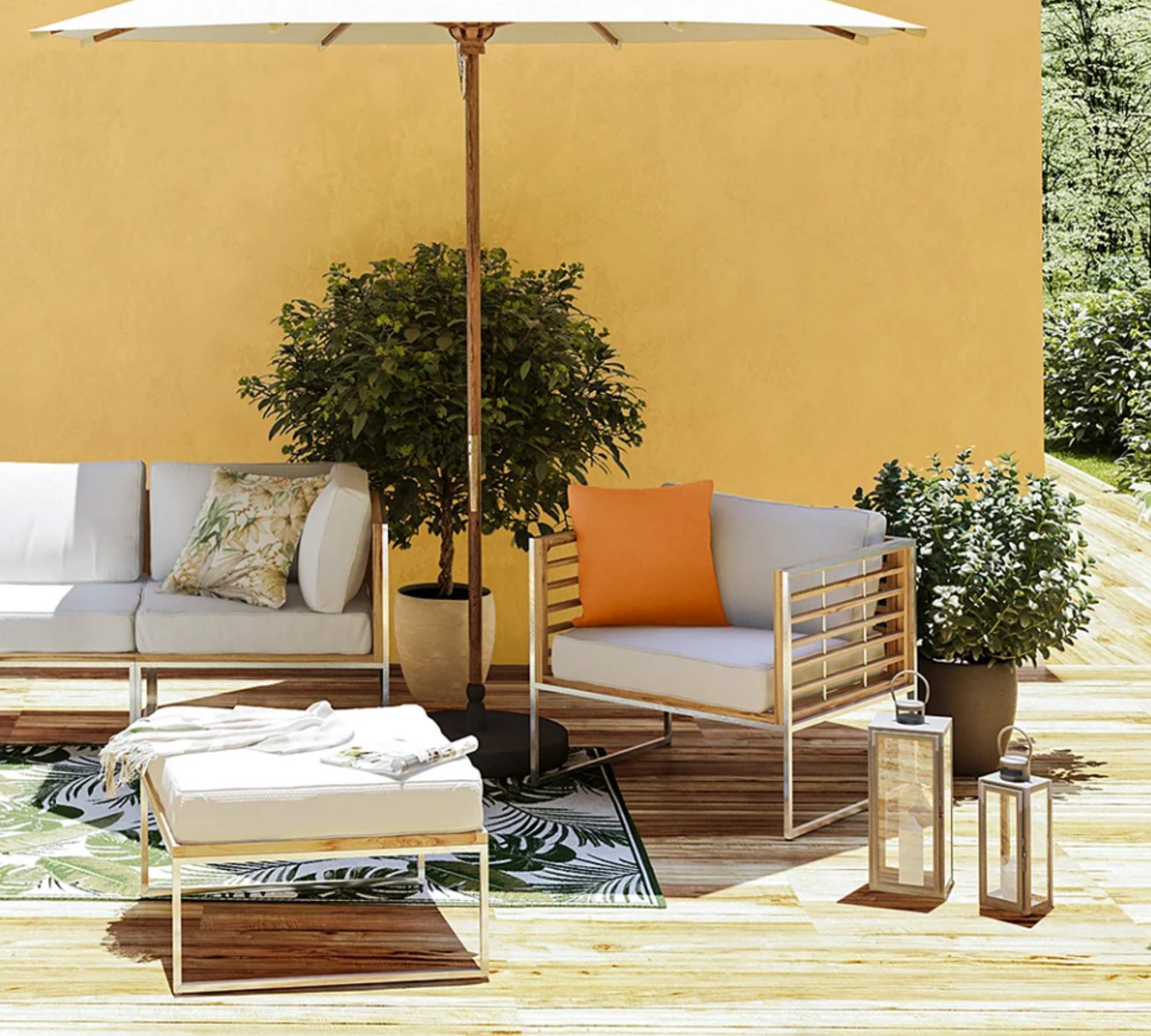 Gartensessel Teakholz Massiv Hellgrau