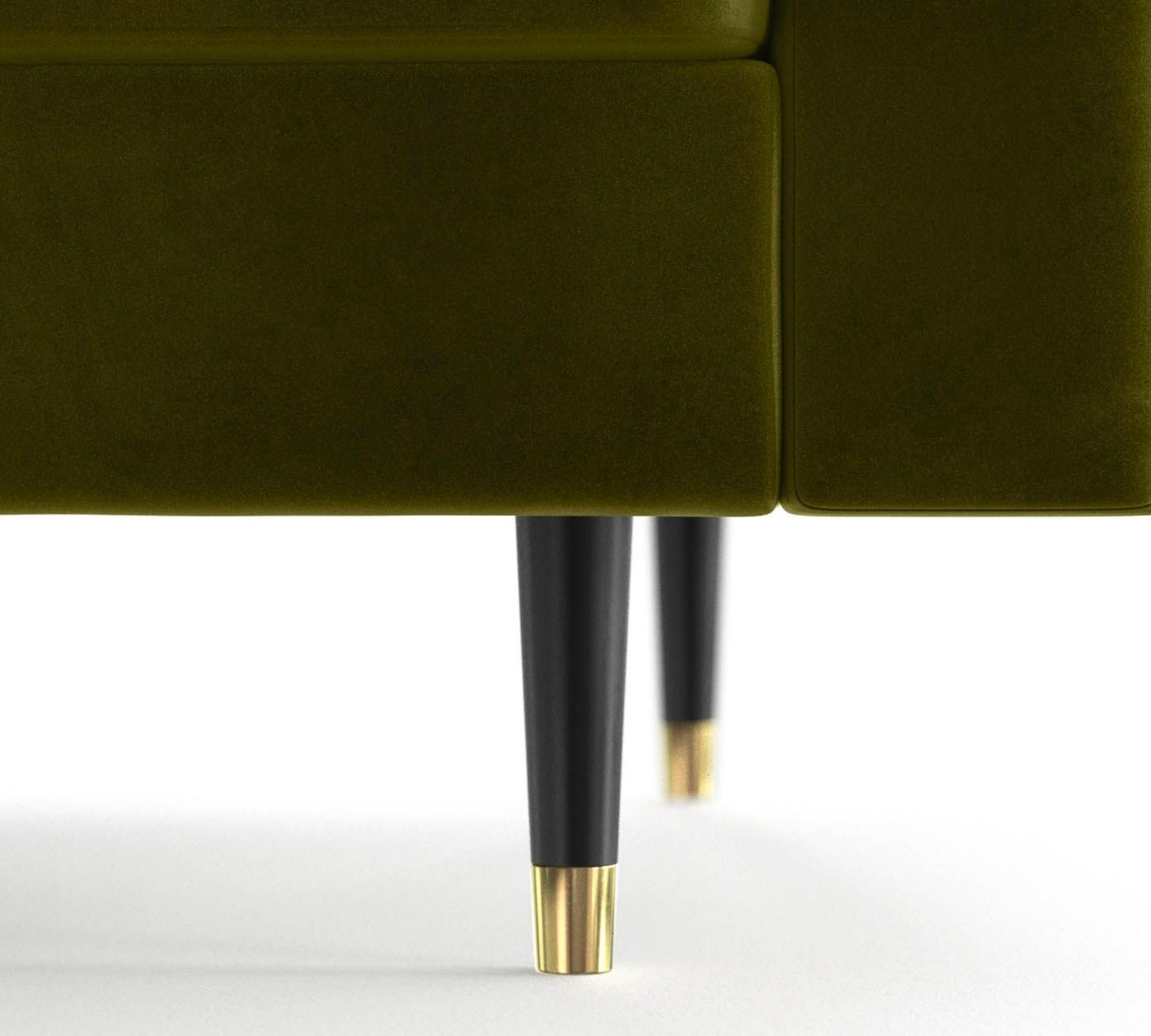 3-Sitzer-Sofa Aldo Samt Grün
