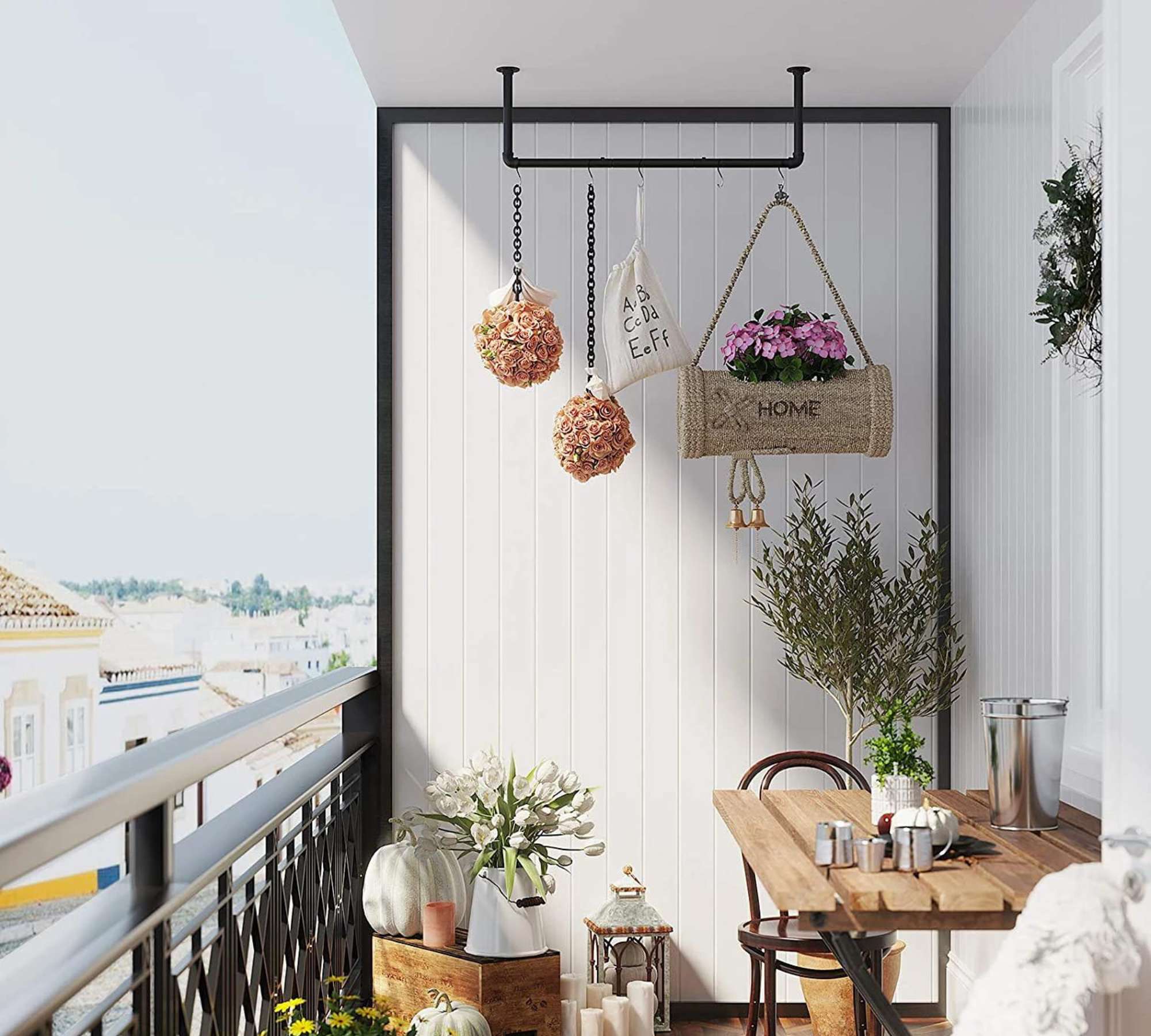 2x Wandgarderobe Metall Schwarz