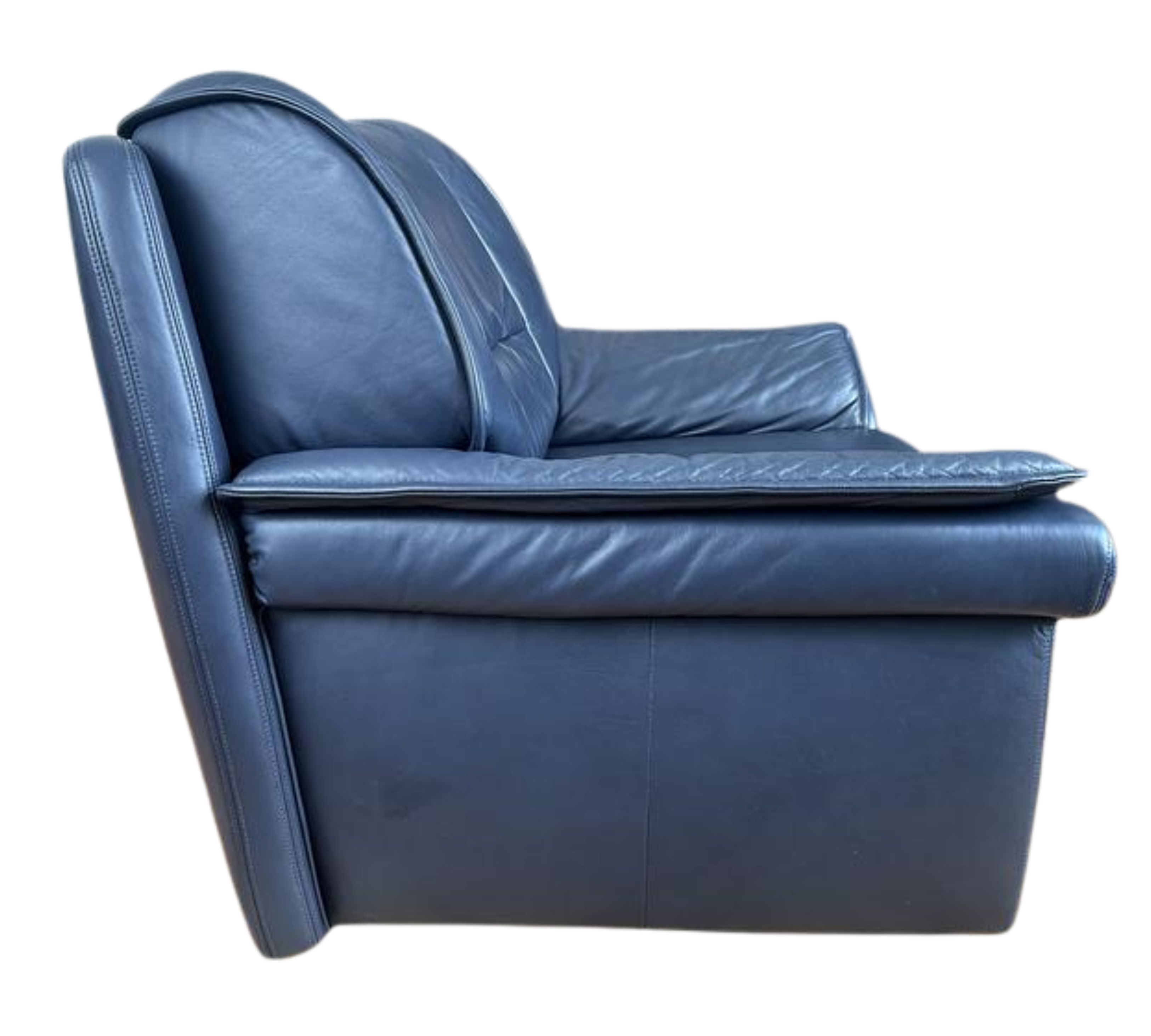 Vintage Sessel Leder Dunkelblau