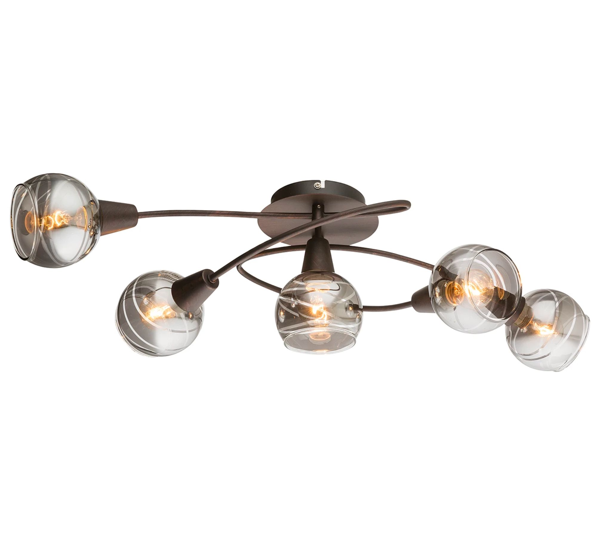 LED Deckenleuchte 5-flammig Glas Metall
