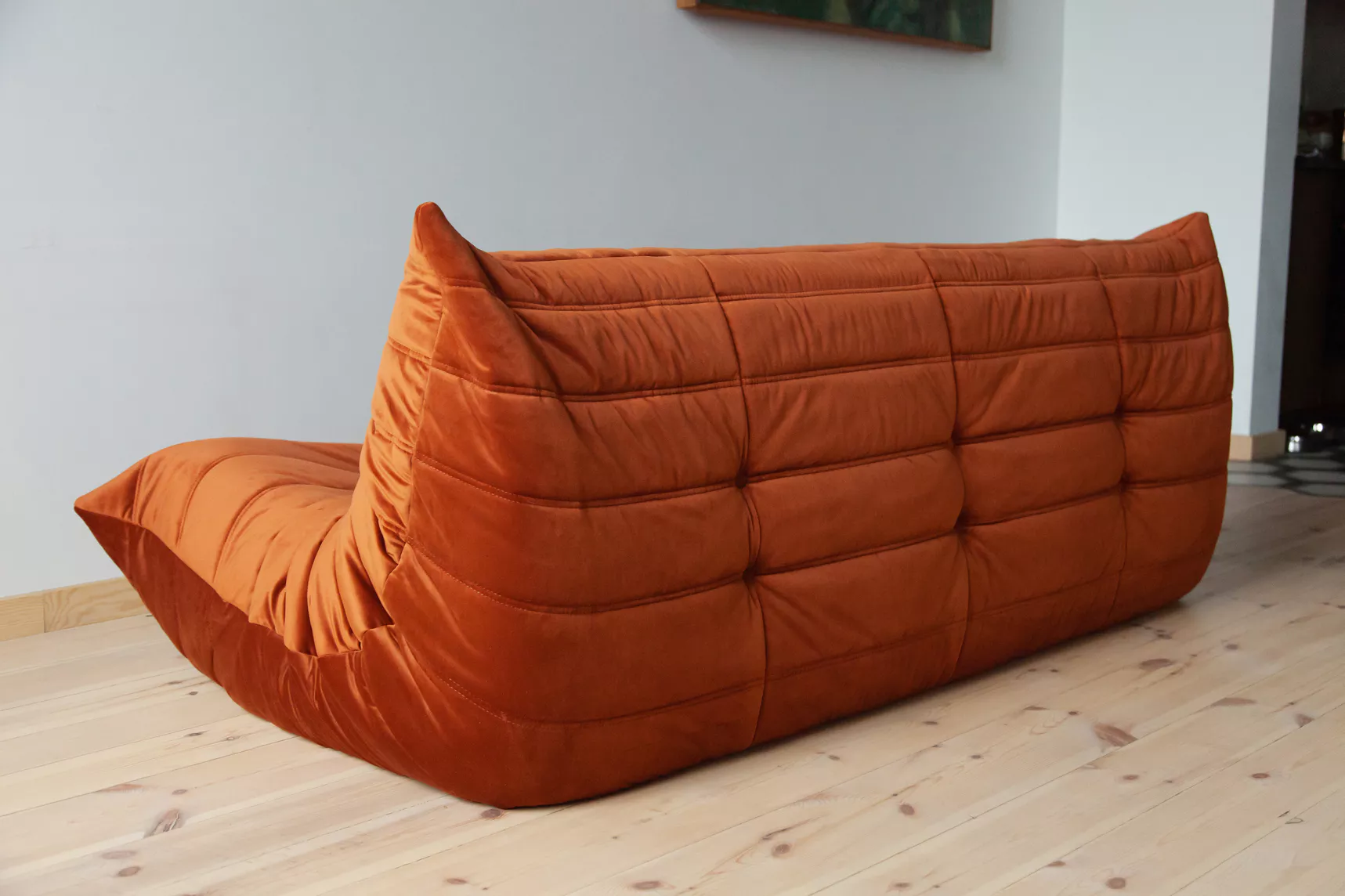 Togo Sofa 3-Sitzer Samt Bernstein-Orange