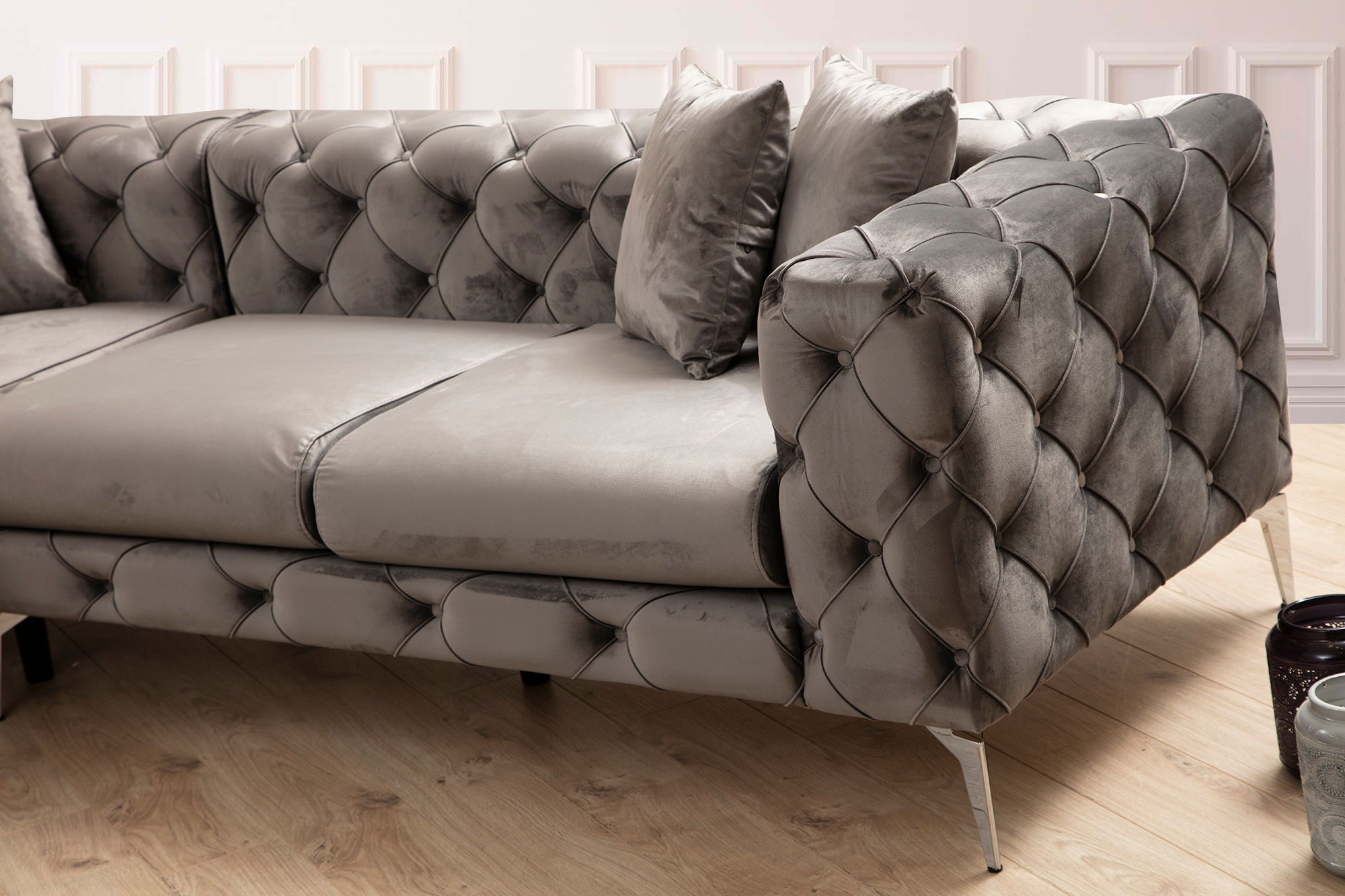 Elegant corner sofa anthracite
