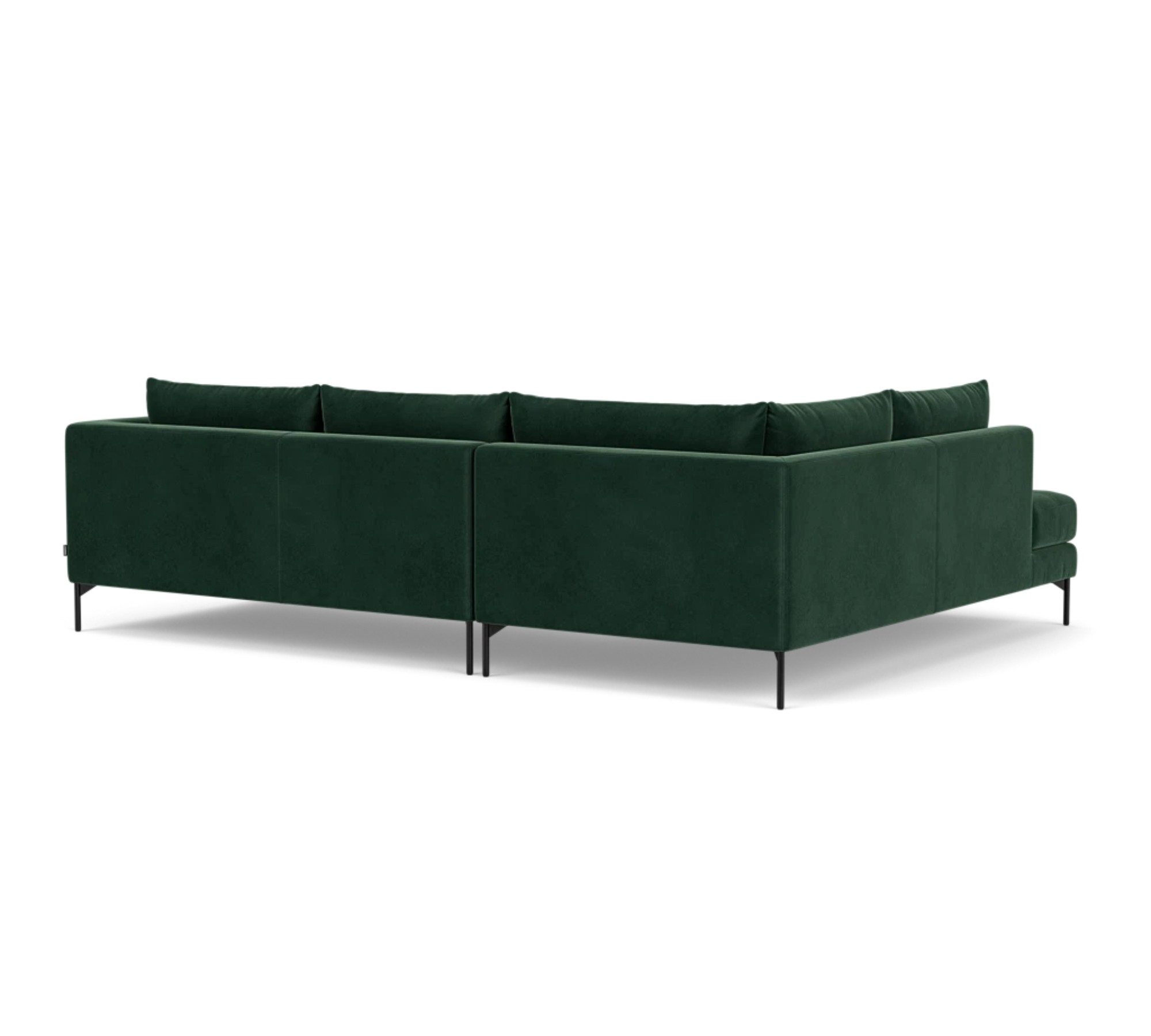 Noa Ecksofa Récamiere Velour Lux Dark Green