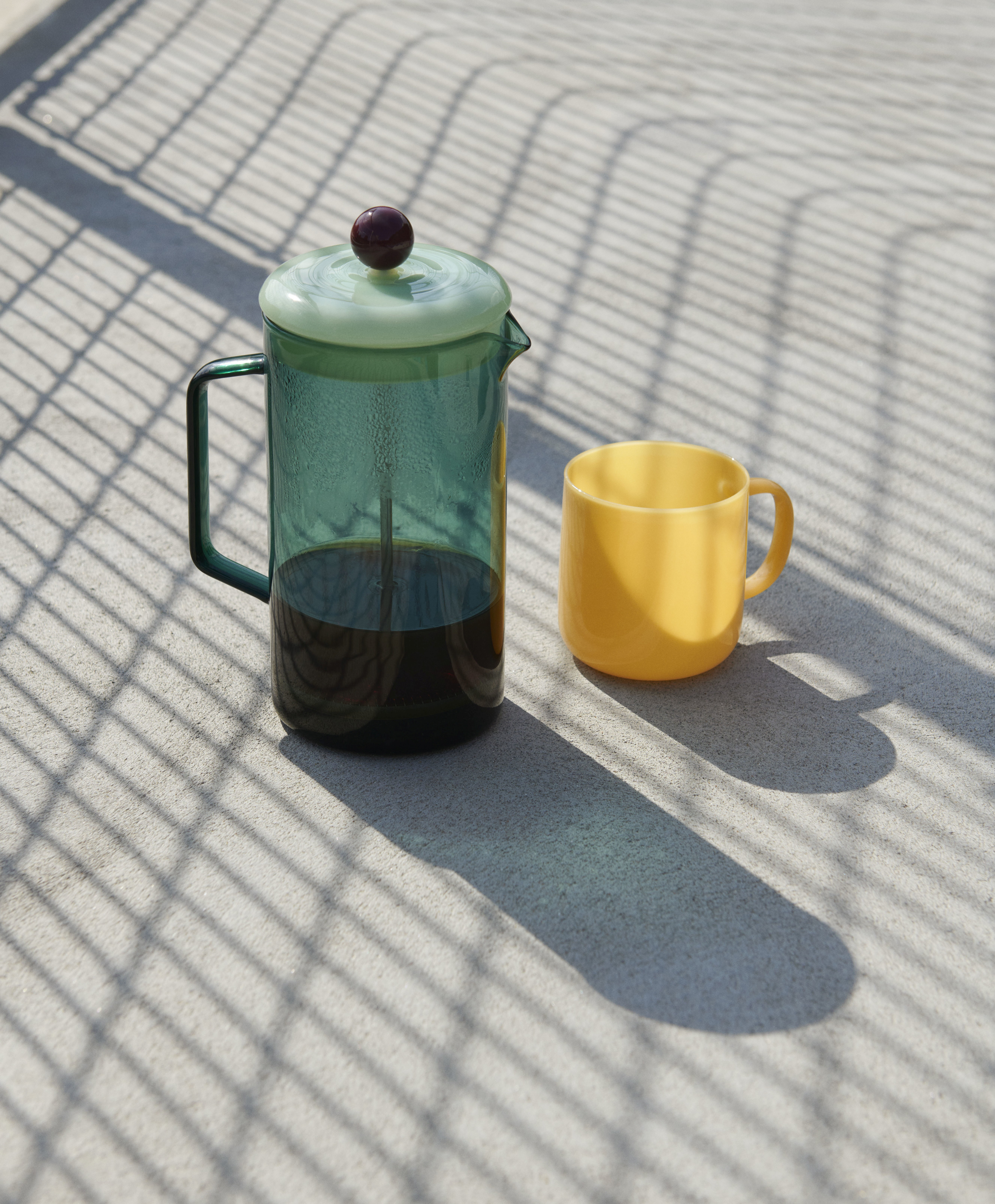 French Press Kaffeekanne Glas Grün
