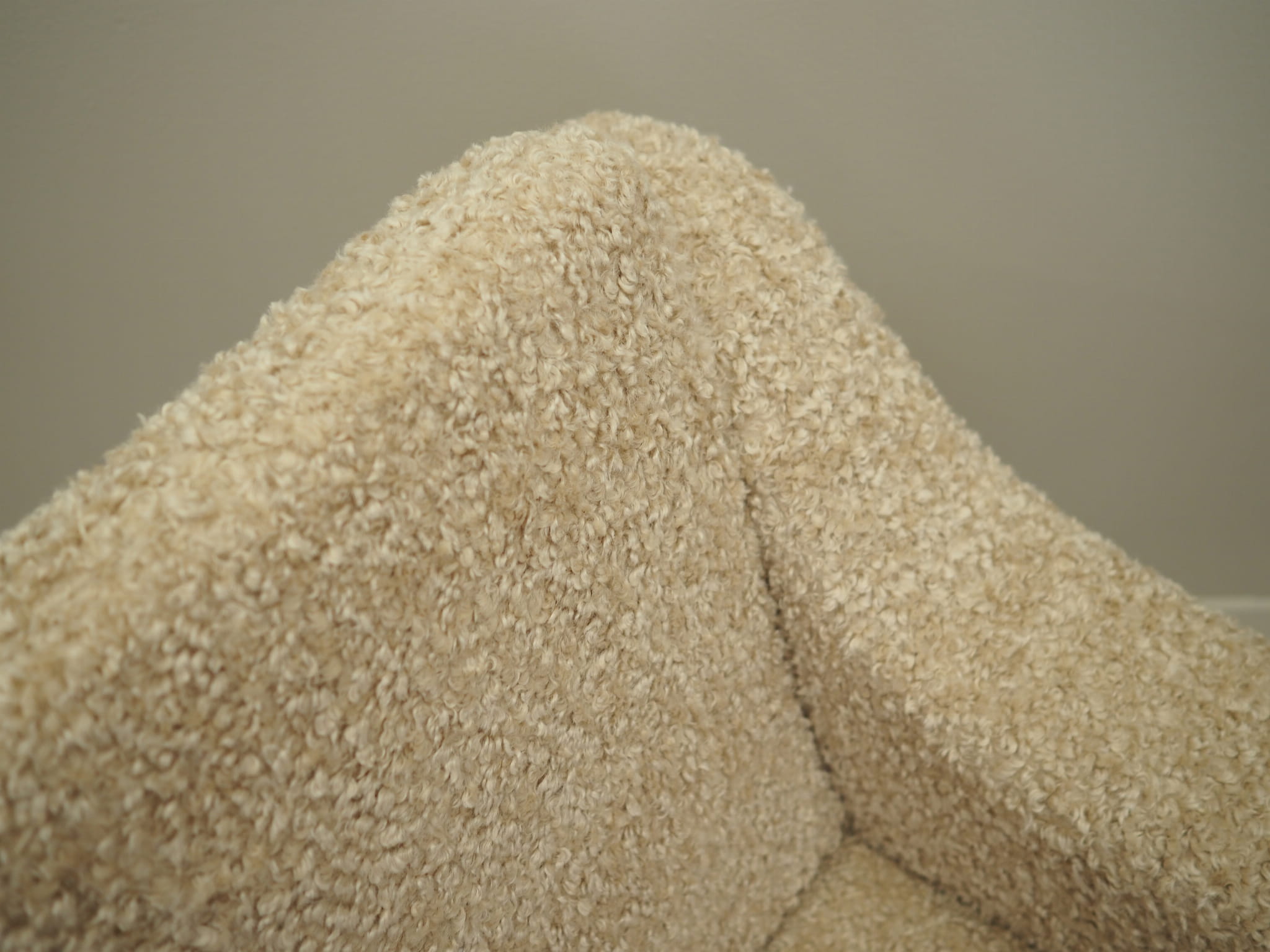 Vintage armchair textile wood beige 1970s