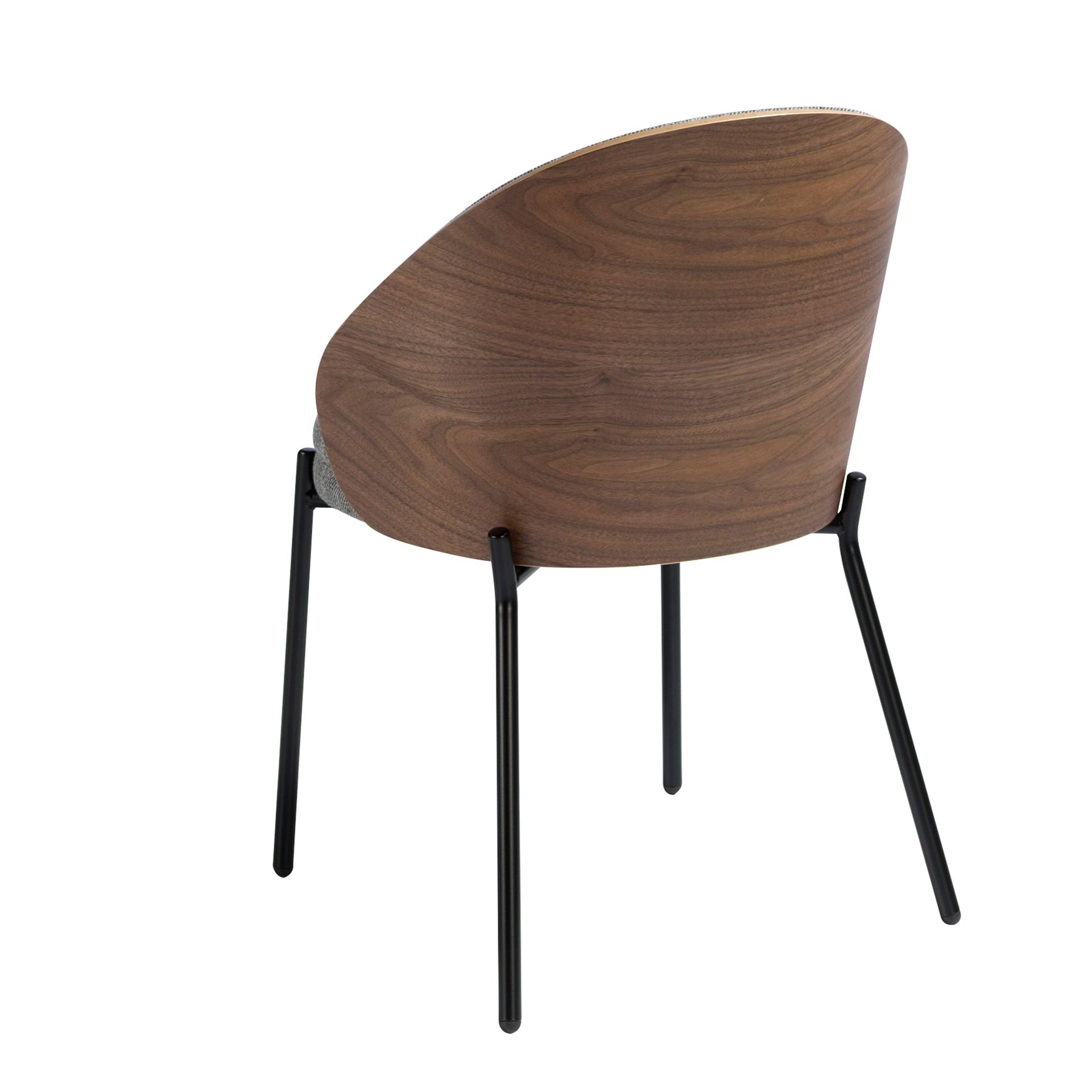Dining chair textile walnut grey