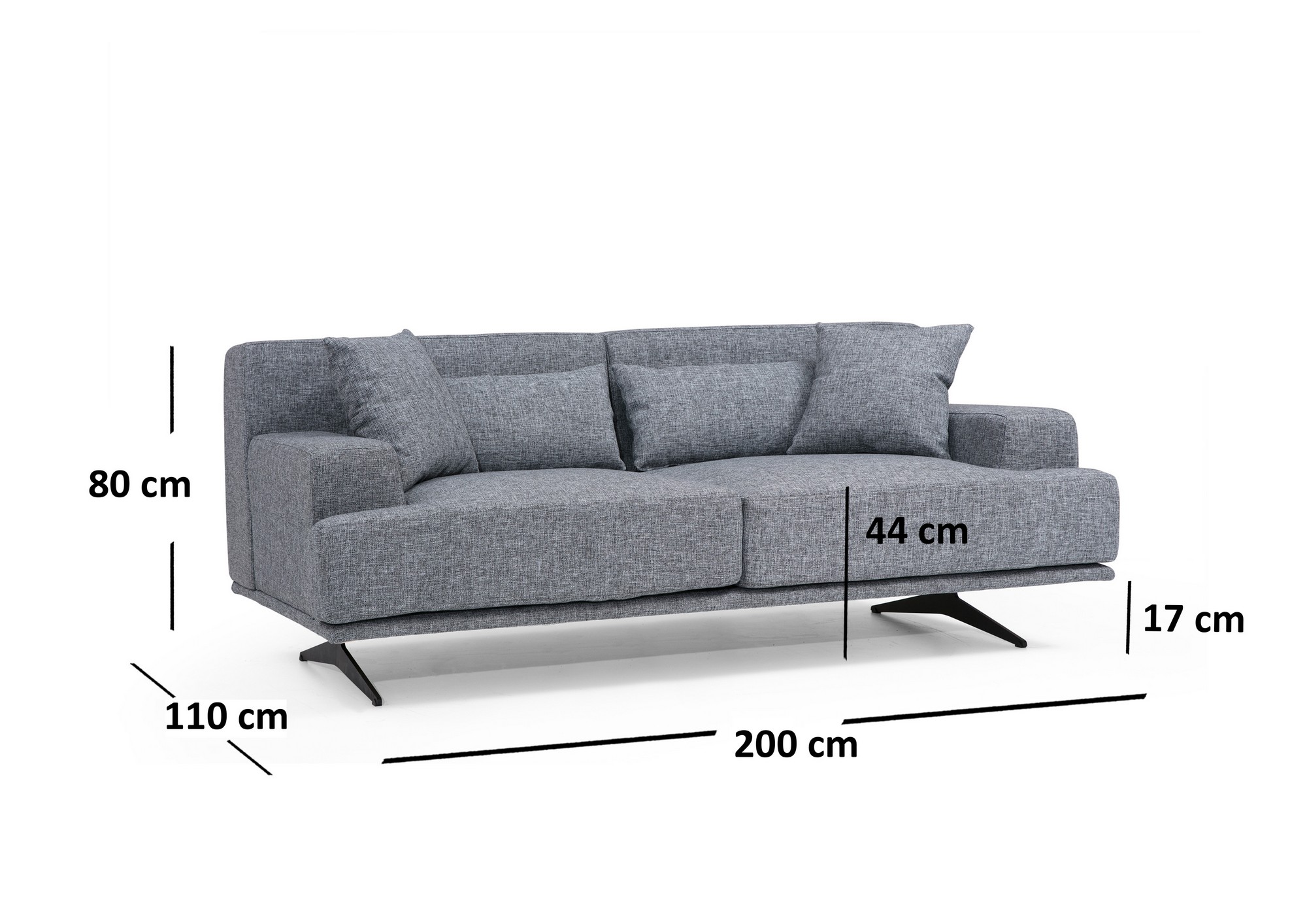 Bentley 2-Sitzer Sofa Grau