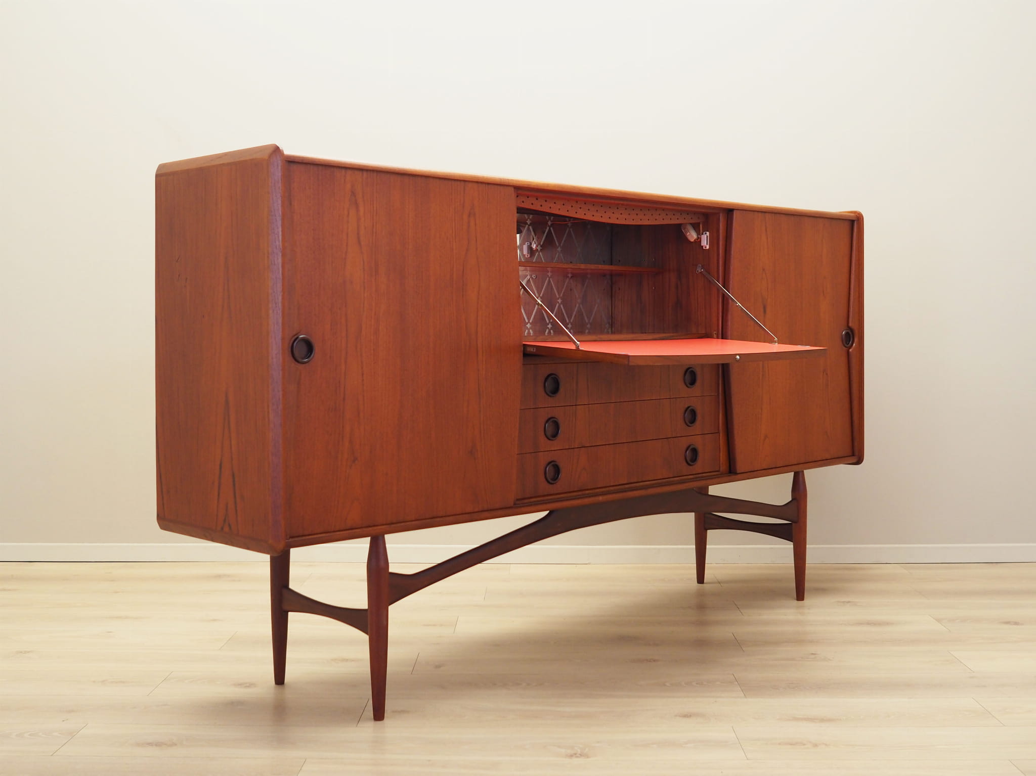 Vintage Sideboard Teakholz Braun 1970er Jahre