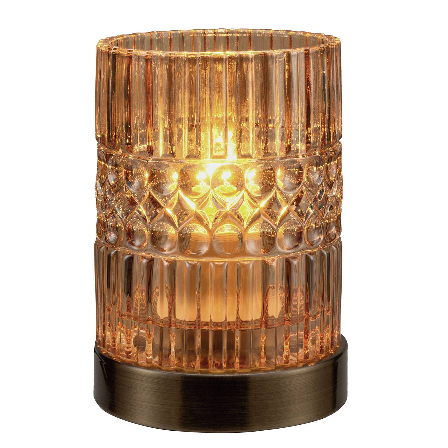 Crystal Elegance Tischleuchte Glas Messing 1-flammig