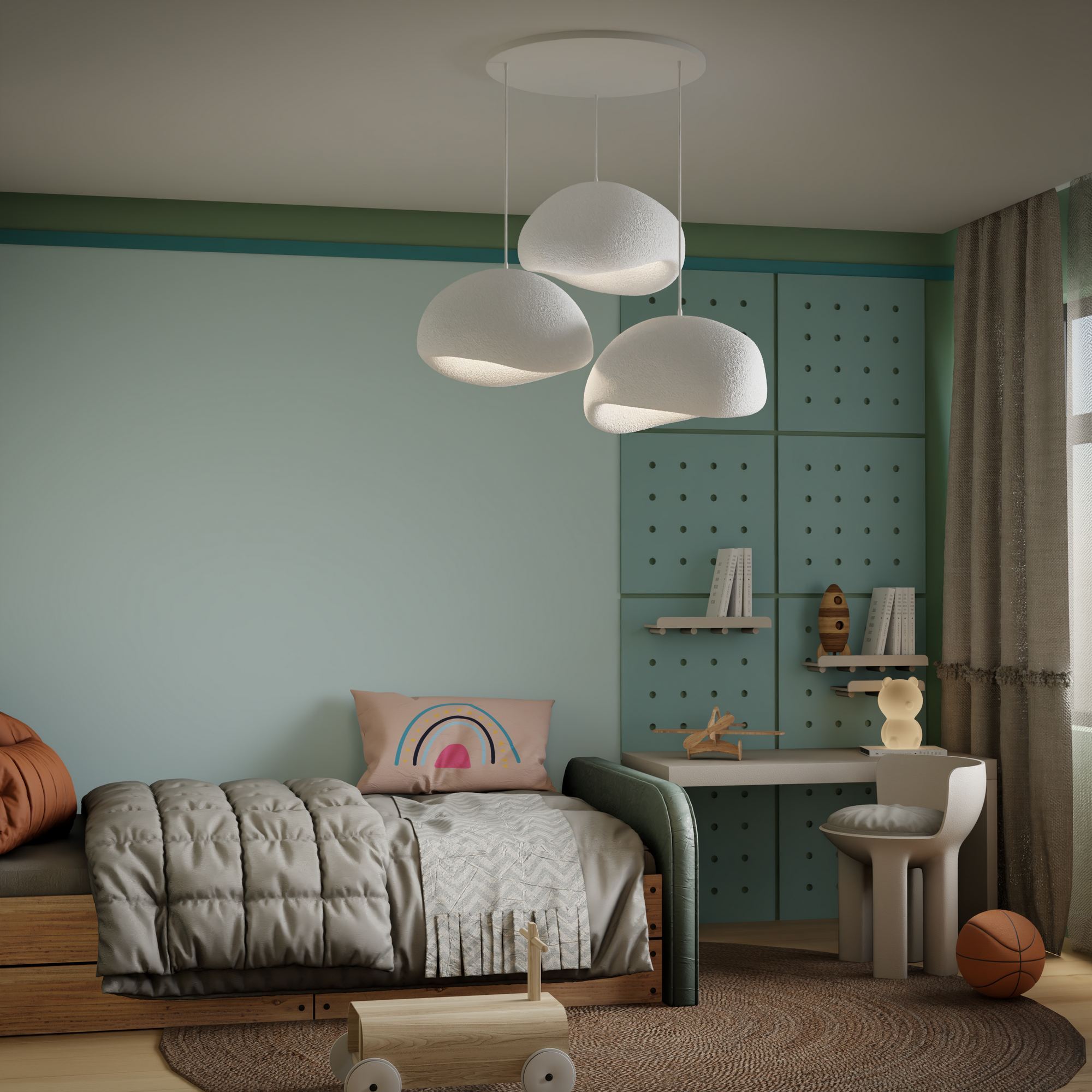 3-Flammig Wabi Sabi Haze & Hues Pendelleuchte Weiß